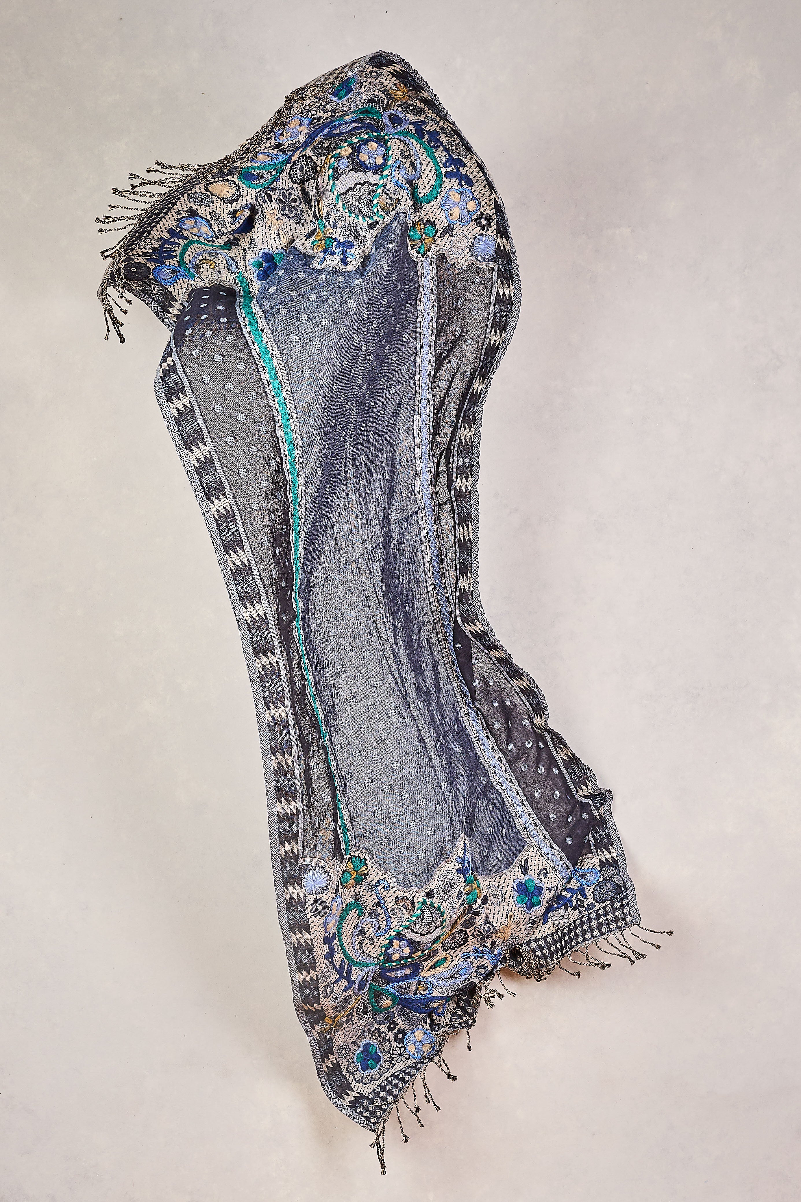 Fancy Embellished Blanket Scarf - Multicolour - Skullriy