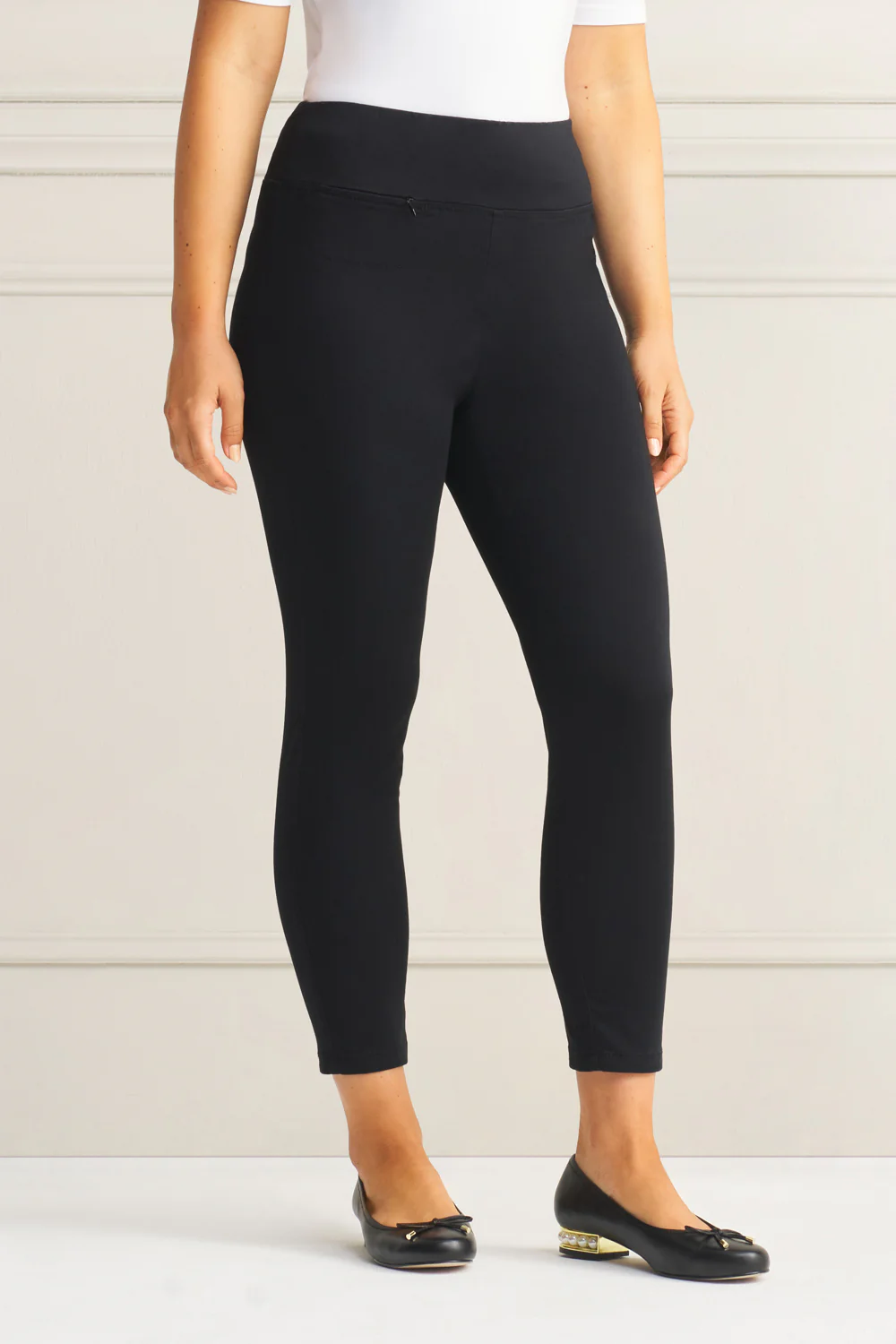 Zip Detail 7/8th Pant - Black Noir - Skullriy