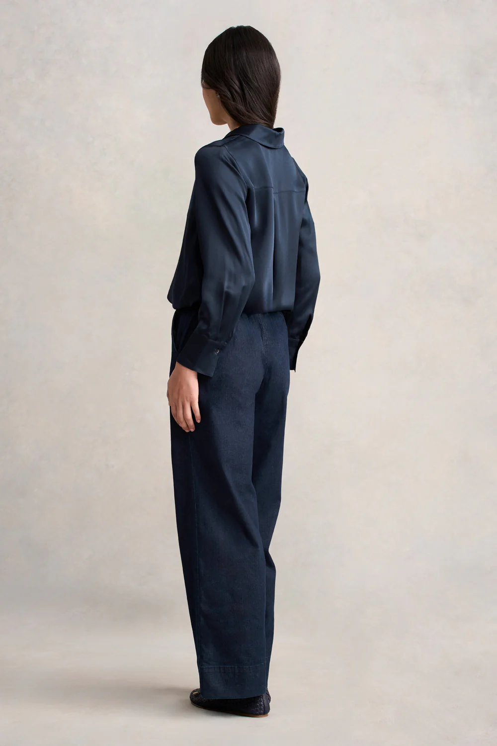 Stretch Silk Shirt - Ink - Skullriy