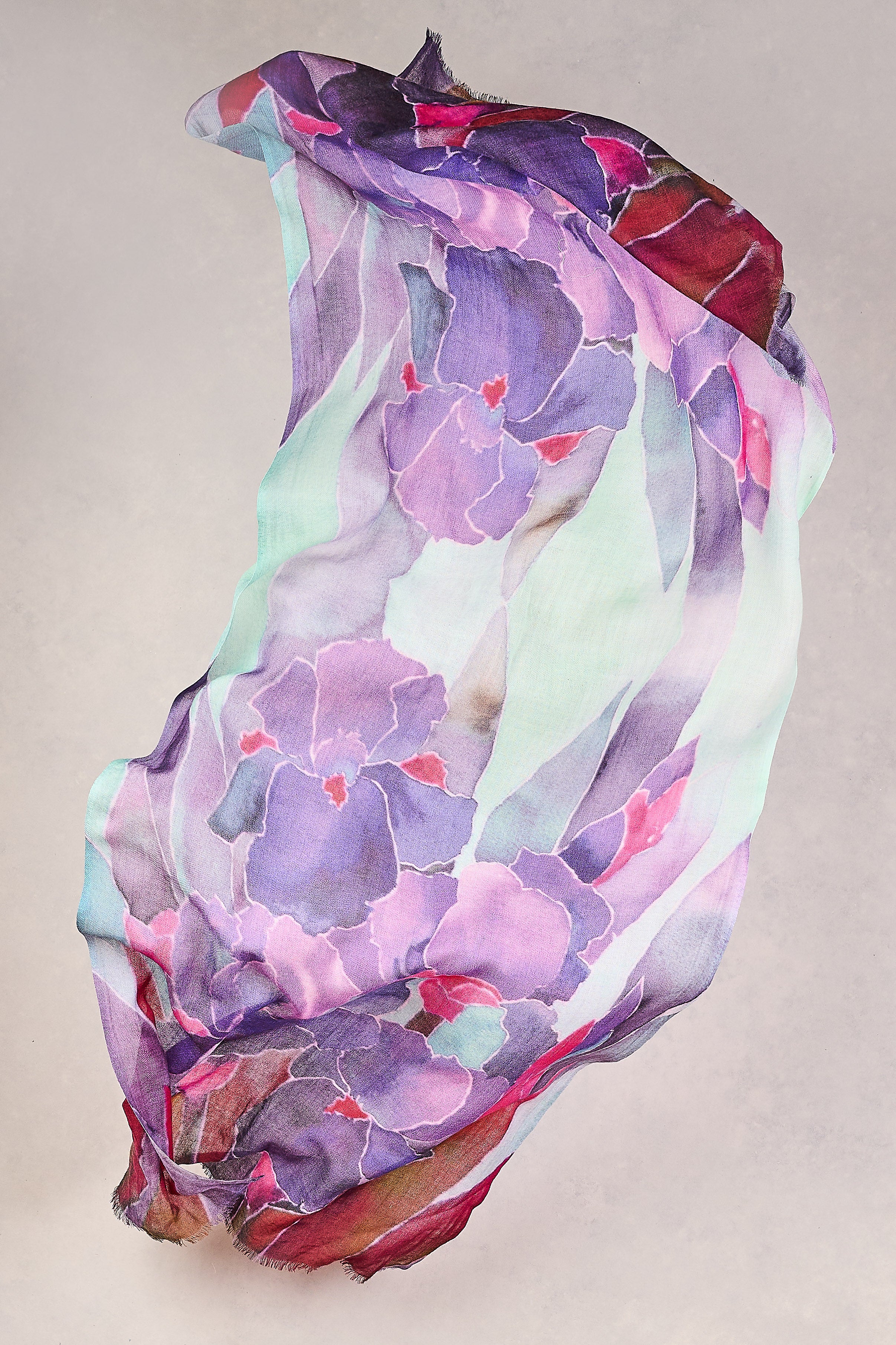 Violet Bloom Wool Scarf - Skullriy
