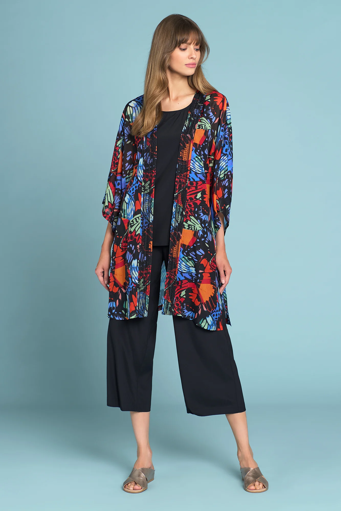 Olivia Newton-John Silk Kimono - Rainbow Butterfly - Skullriy