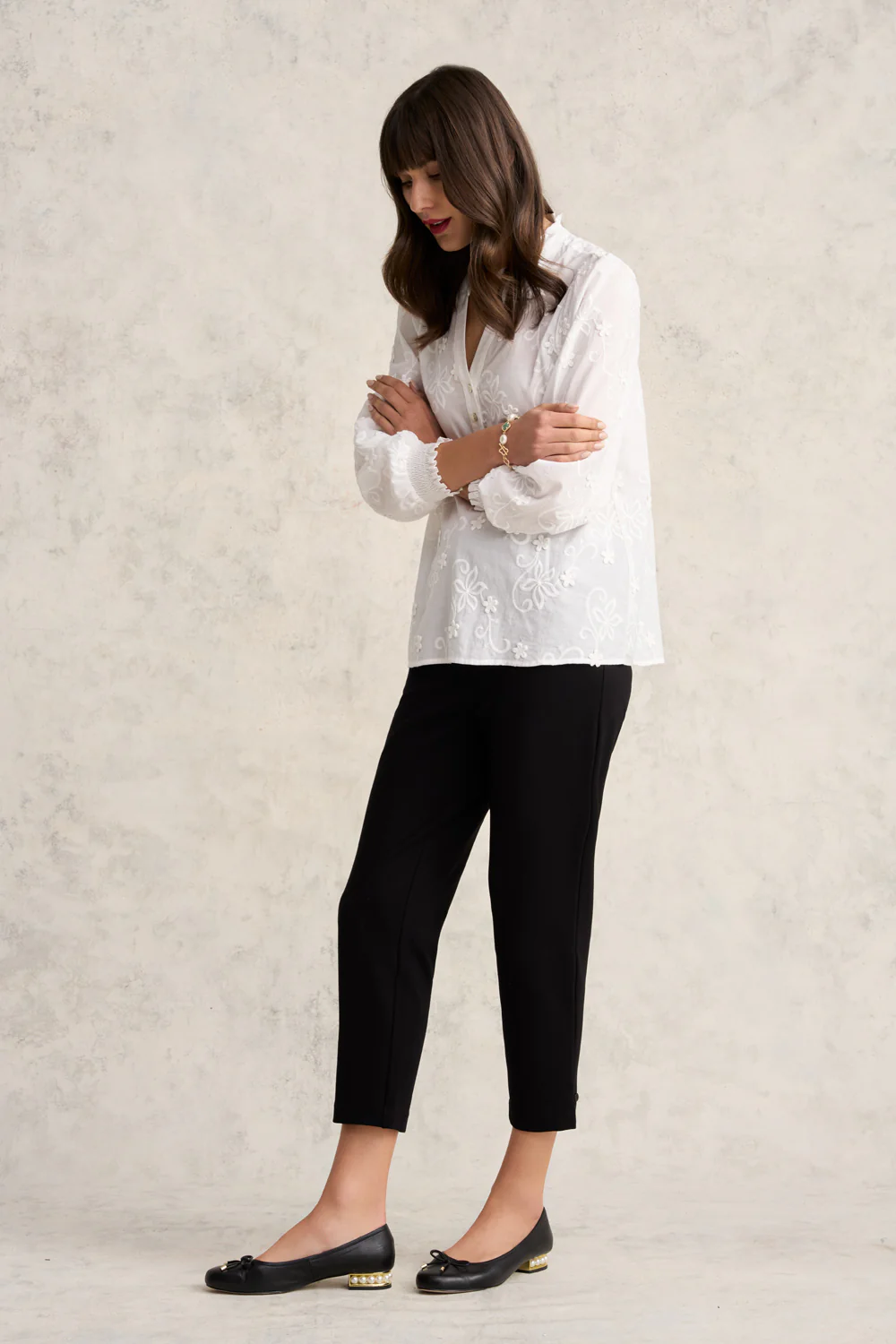 Jolie Pearl Ballet Flat - Black - Skullriy