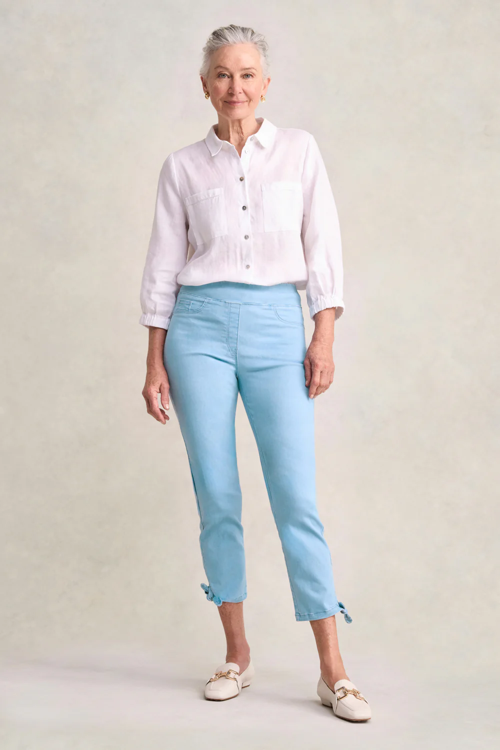 Bengajean  7/8 Tied-Cuff - Dusty Blue - Skullriy