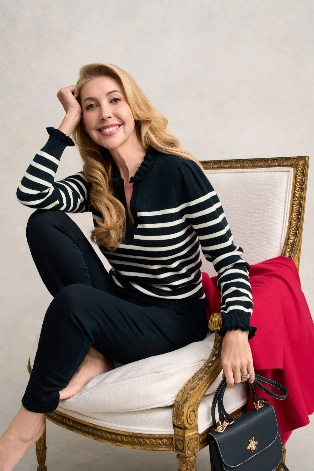 Stripe Wool Jumper - Cream & Ink Stripe - Skullriy