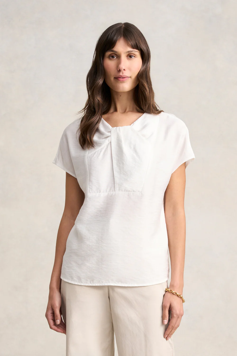 Texture Twist Blouse - Chalk - Skullriy