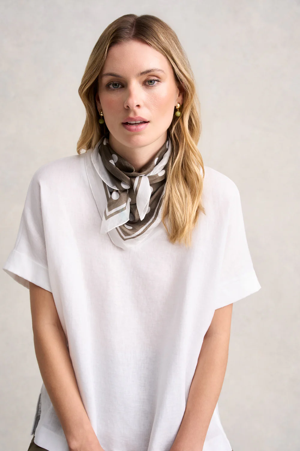 Olive Polka Dots Scarf - Skullriy