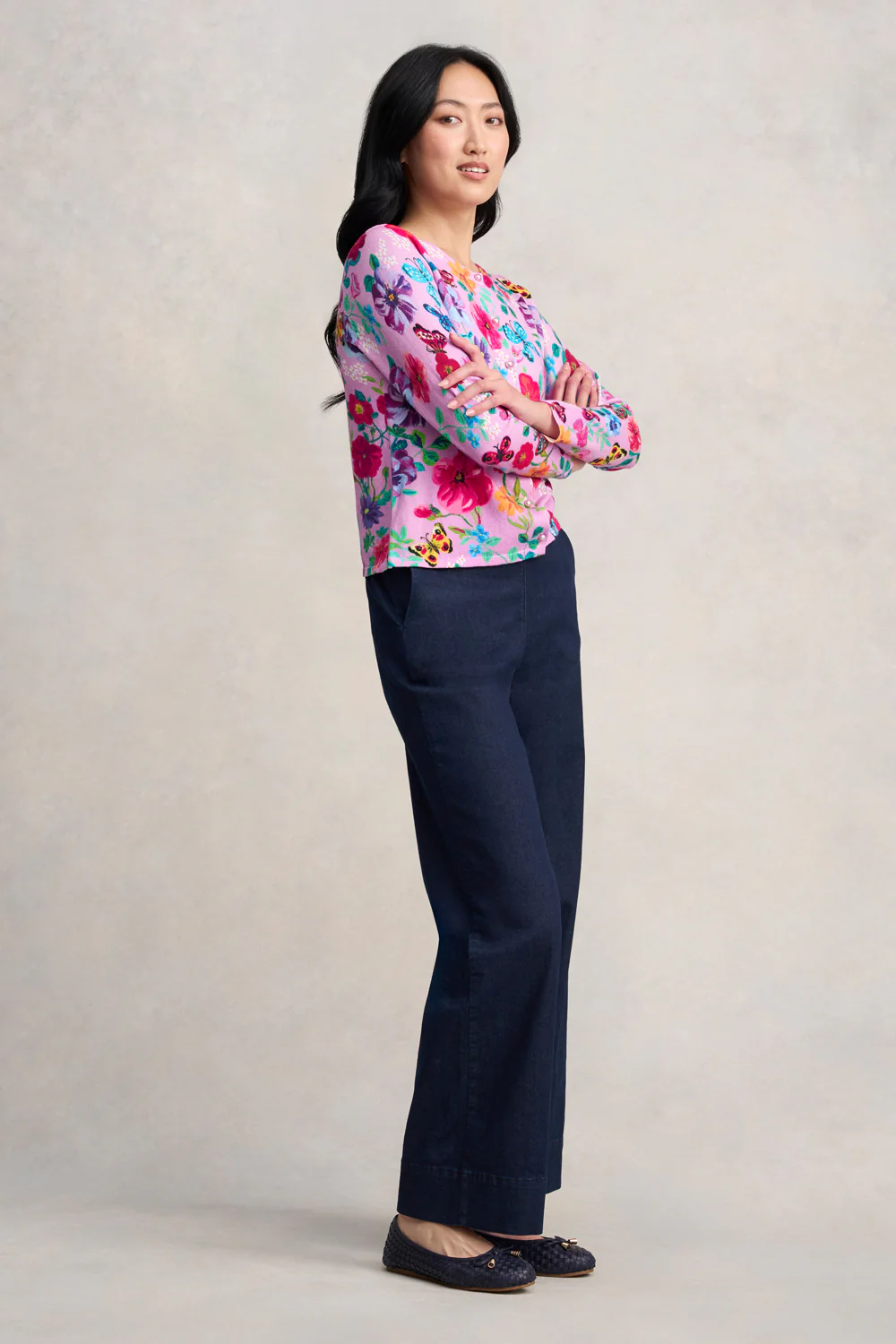 Nathalie L  t   Cardigan - L  t   Lilac Butterfly - Skullriy