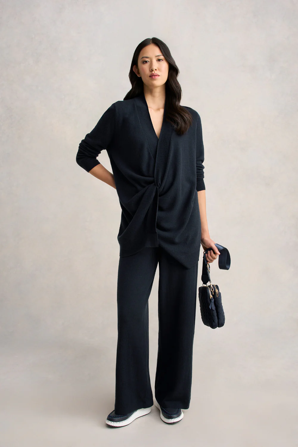 Wool Cashmere Cardigan - Ink - Skullriy