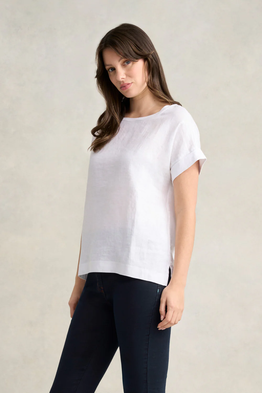 Linen Mix Top - White - Skullriy