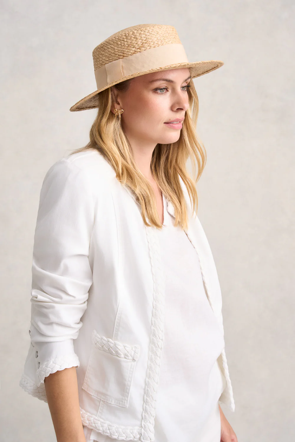 Venetian Boater Hat - Natural - Skullriy