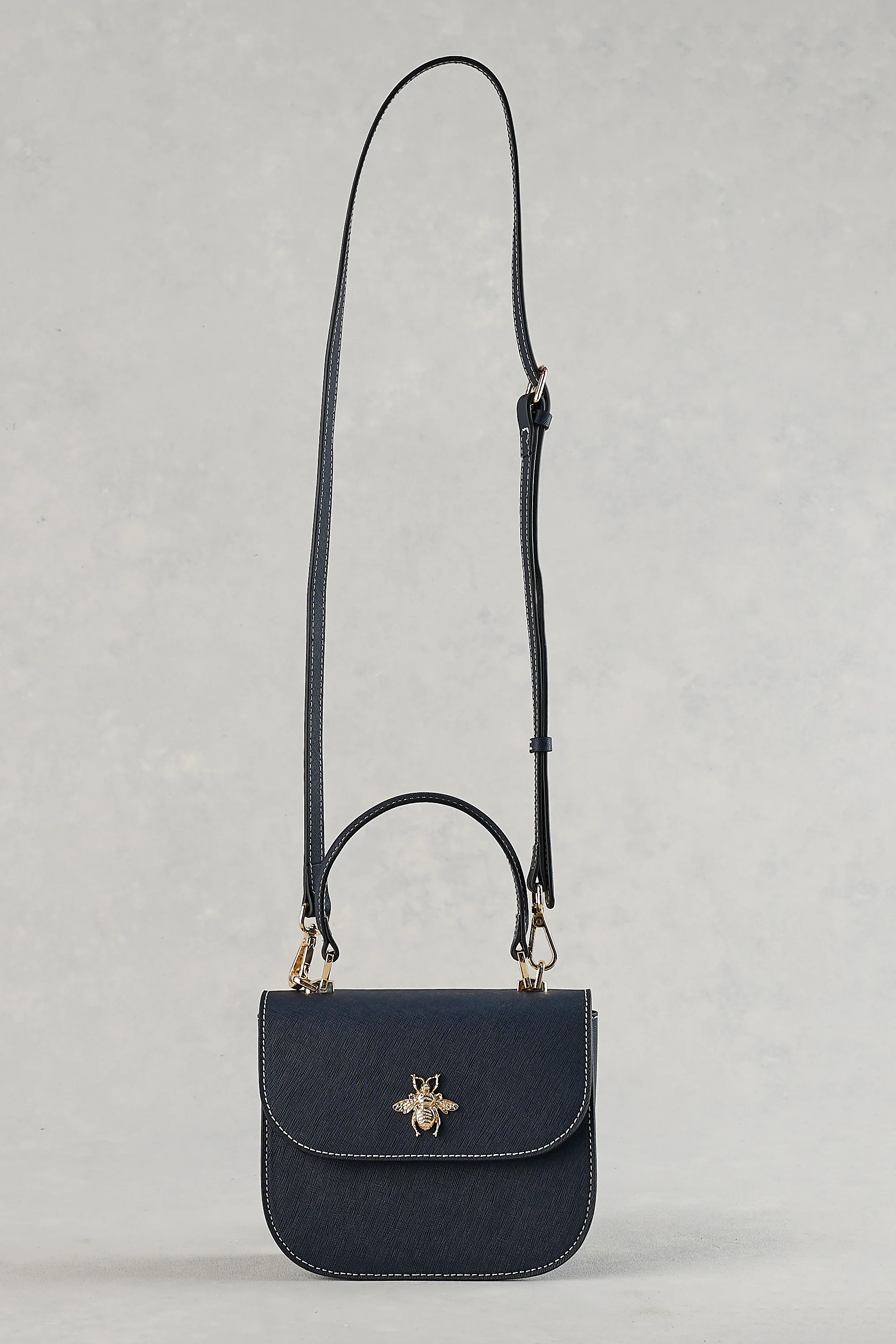 Structured Crossbody Bag - Navy - Skullriy