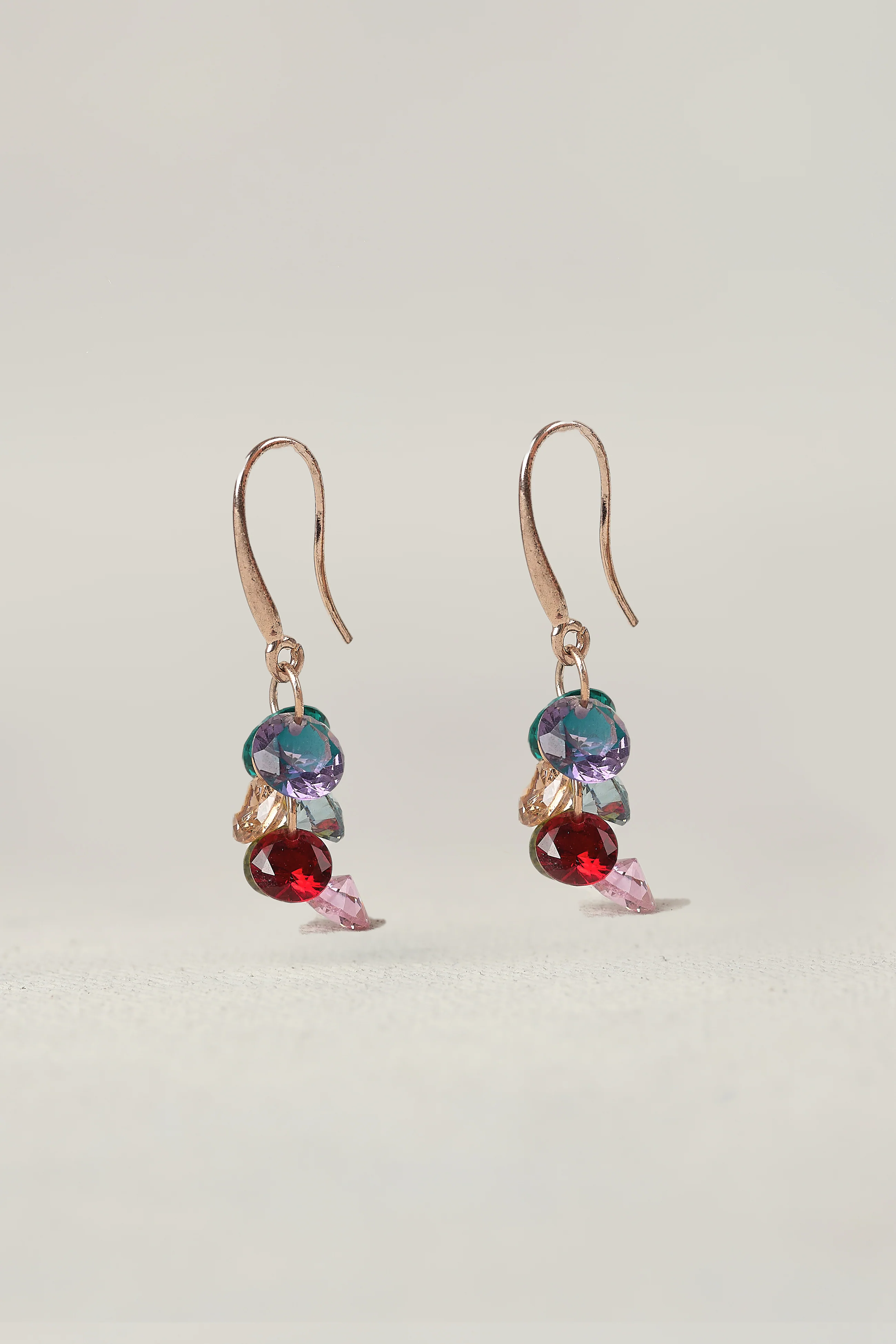 Crystal Droplet Earrings - Lilac - Skullriy