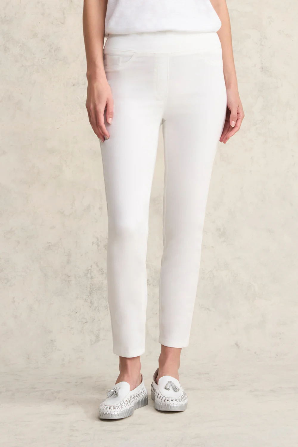 Bengajean  7/8 Skinny Leg - White - Skullriy