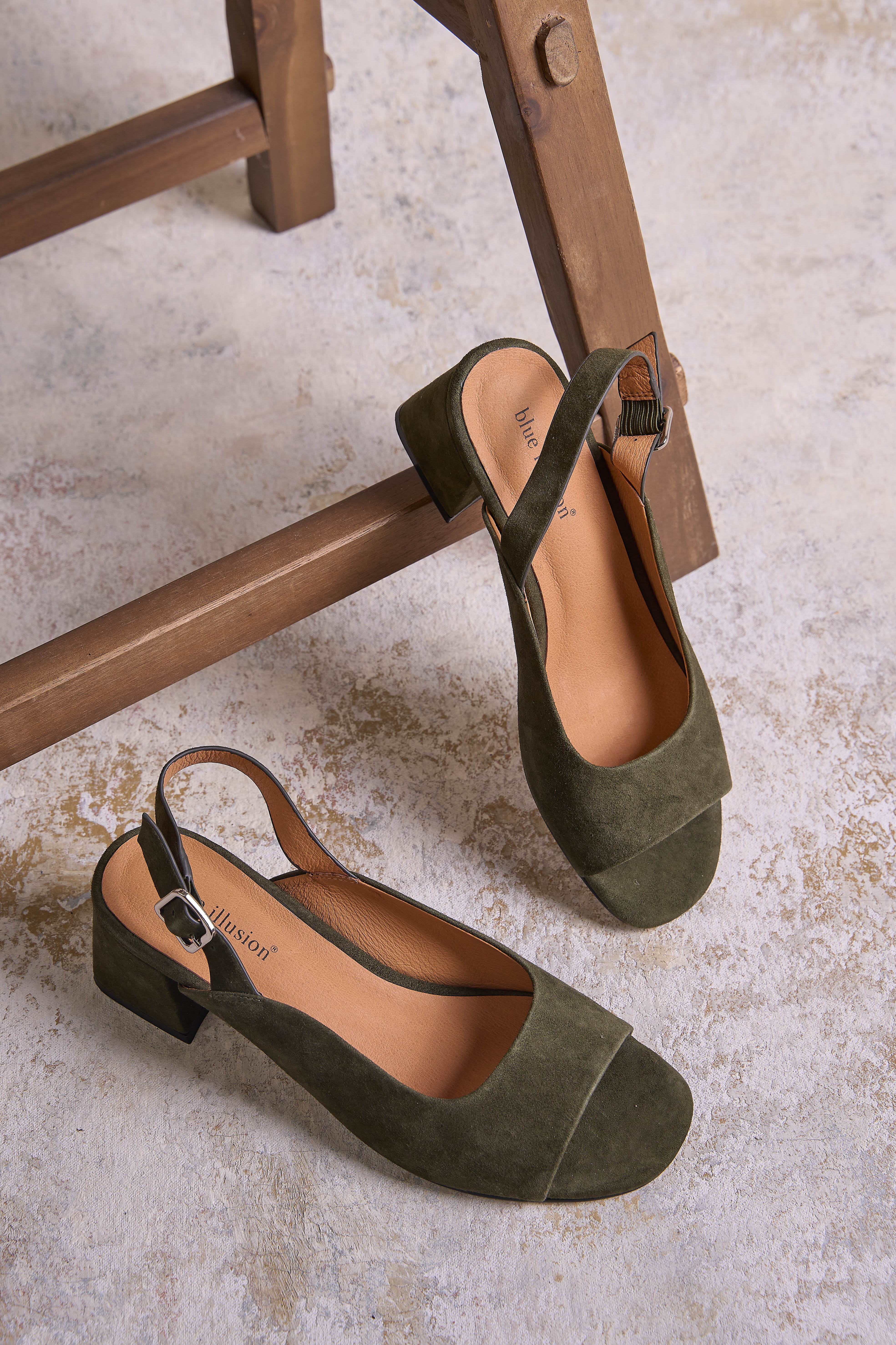 Iris Peep Toe Heel - Khaki - Skullriy