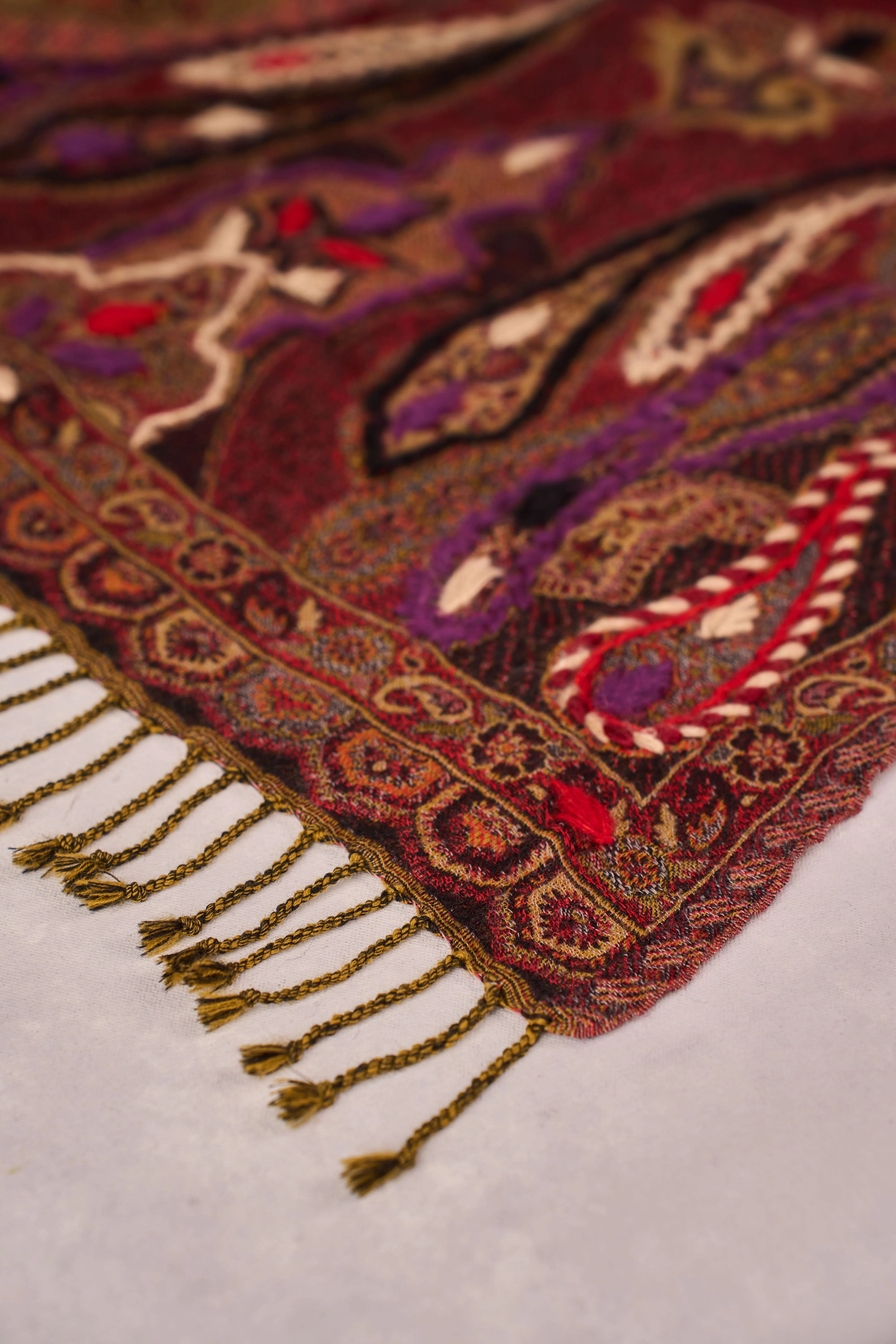 Paisley Swirls Wool Scarf - Multicolour - Skullriy