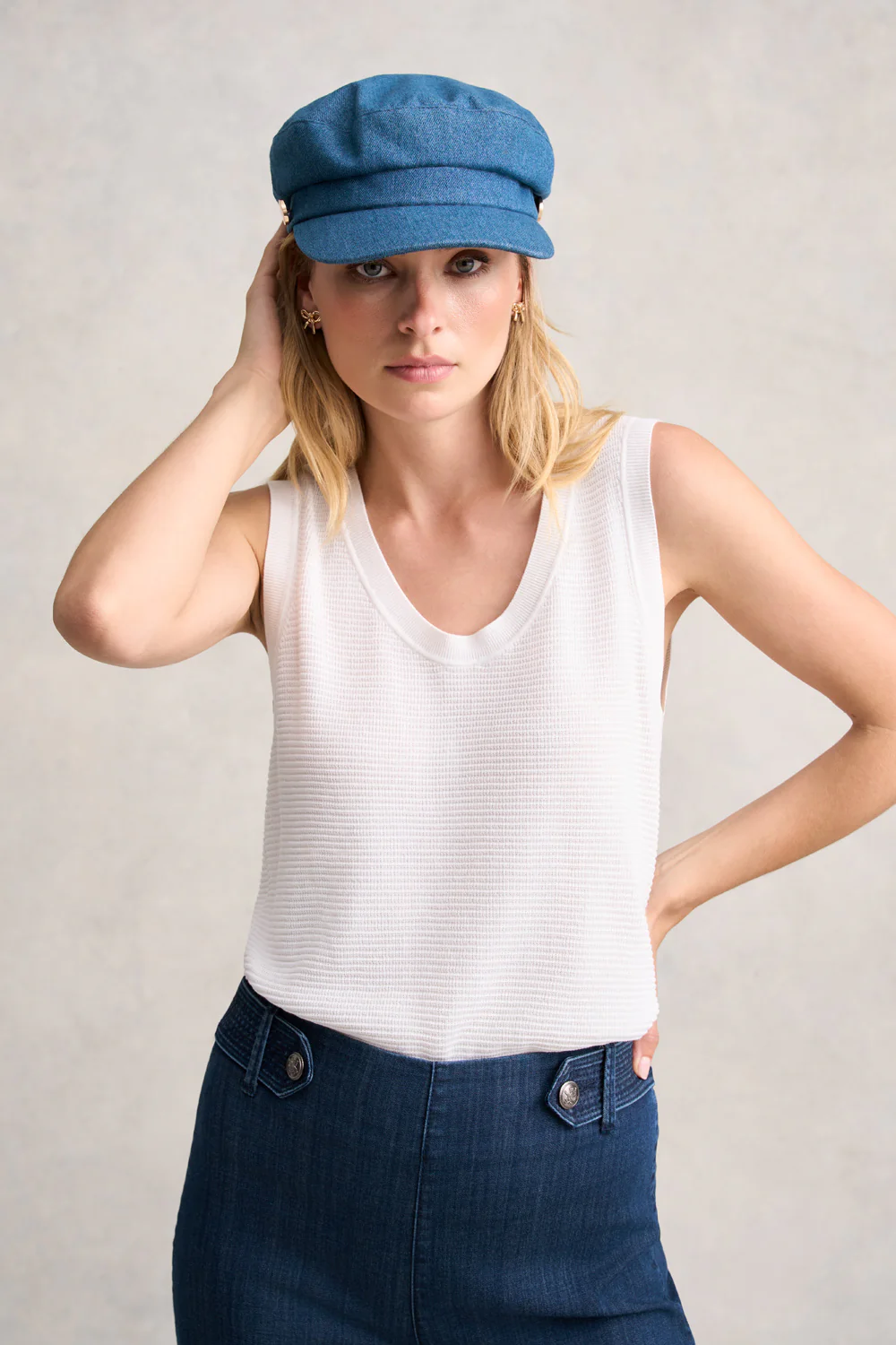 Denim Bakerboy Hat - Skullriy