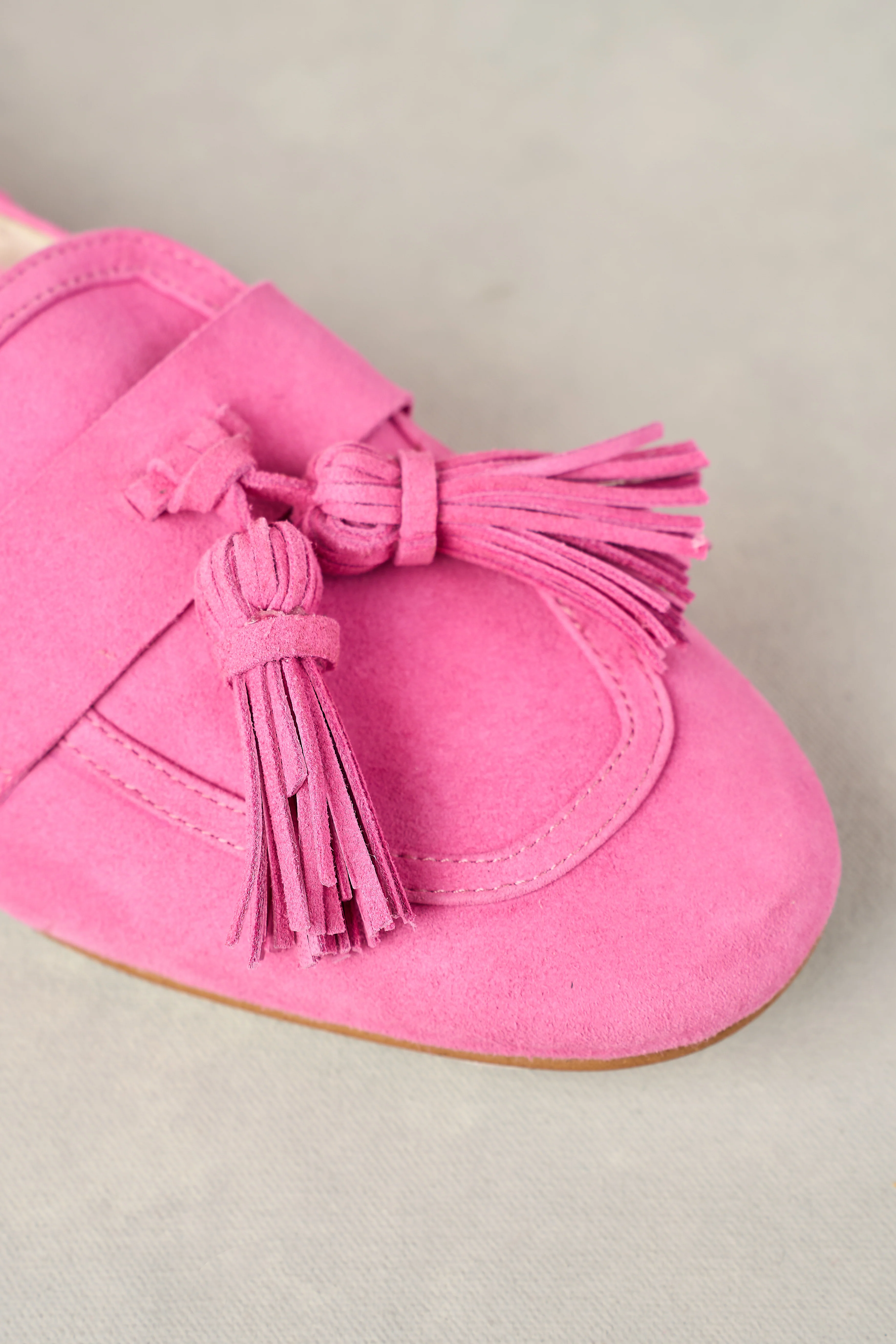 Monet Suede Tassel Loafer - Vivid Pink - Skullriy