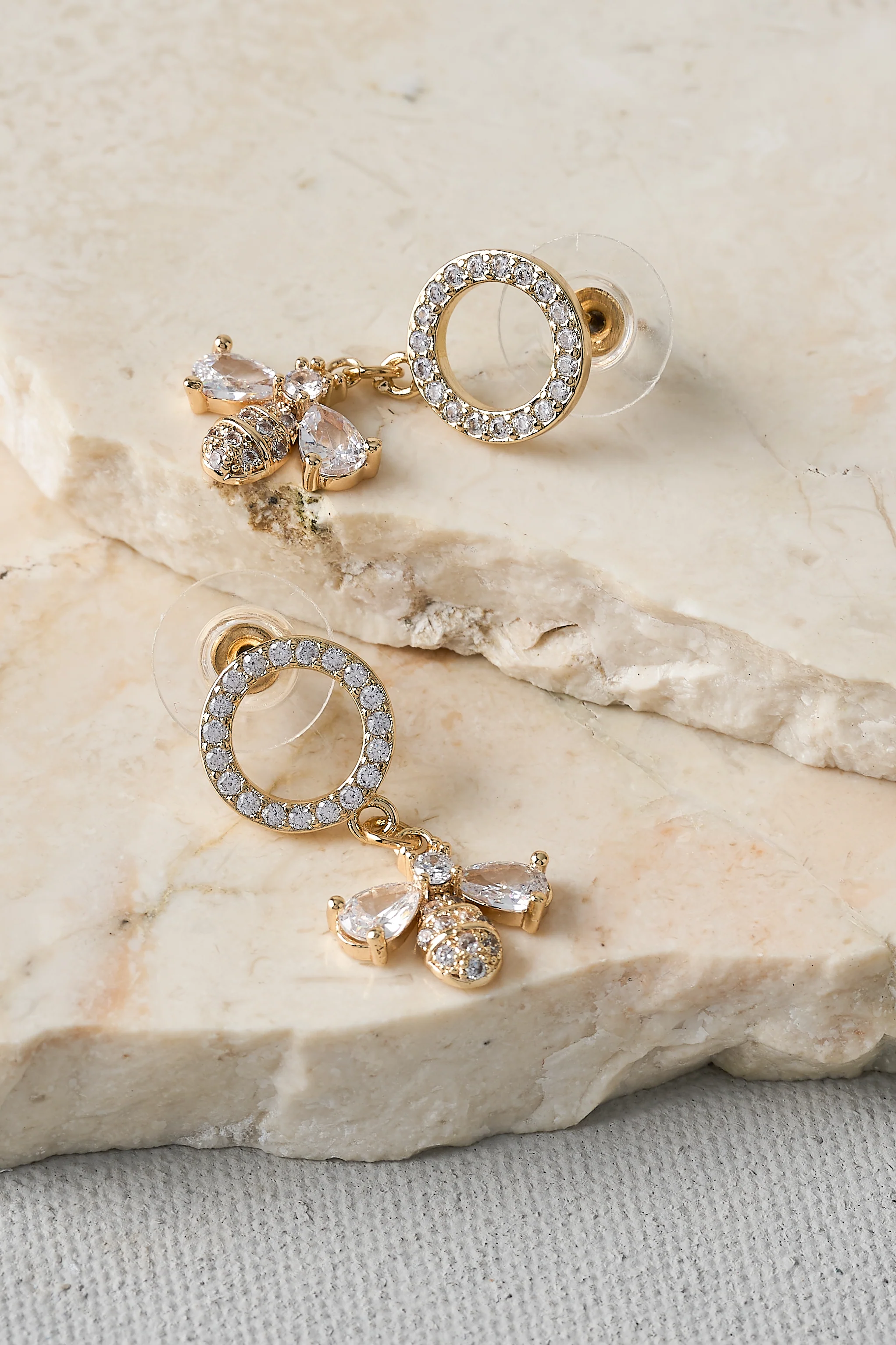 Diamante Bee Earrings  C Gold - Skullriy