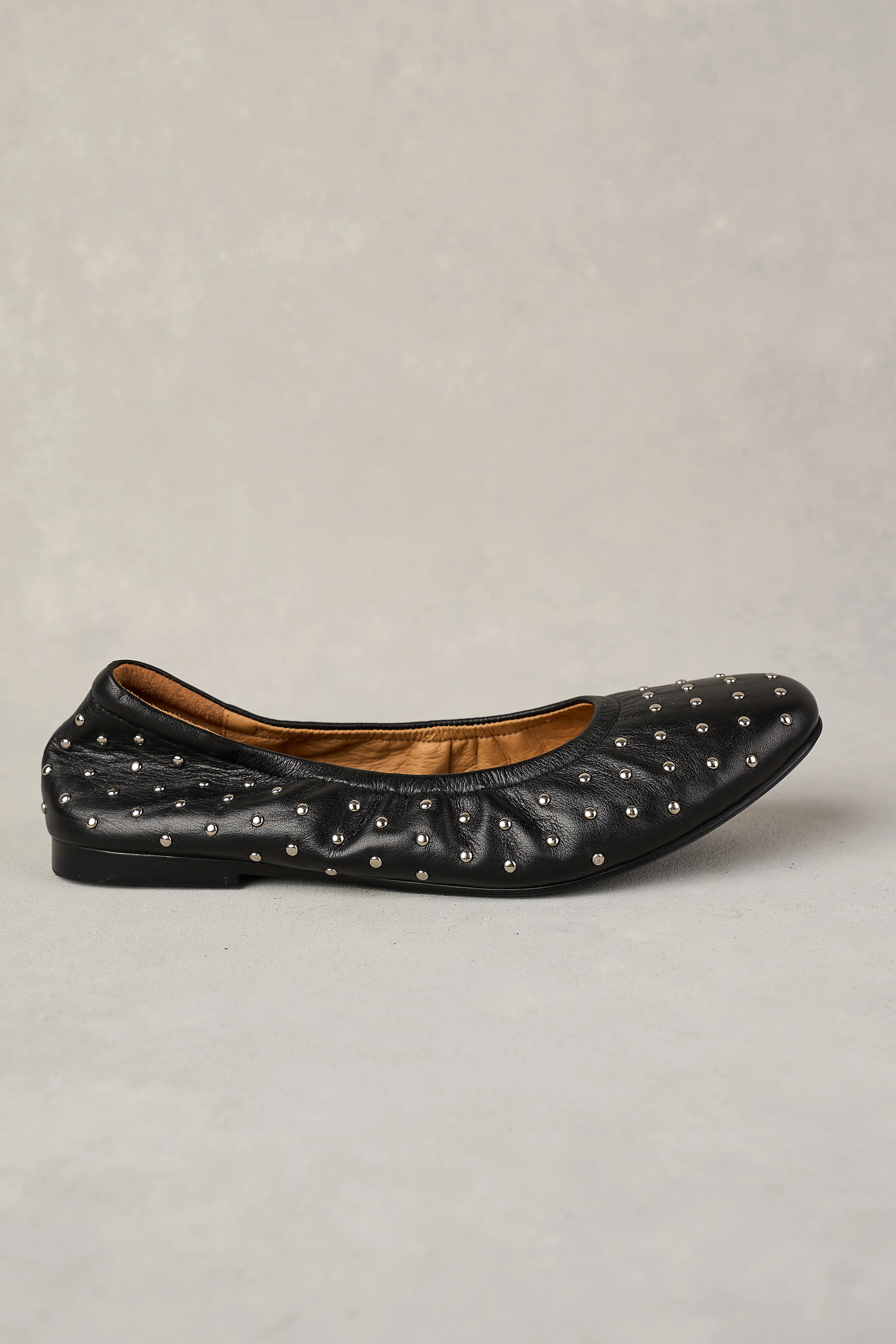 Sadie Stud Ballet Flat - Black - Skullriy