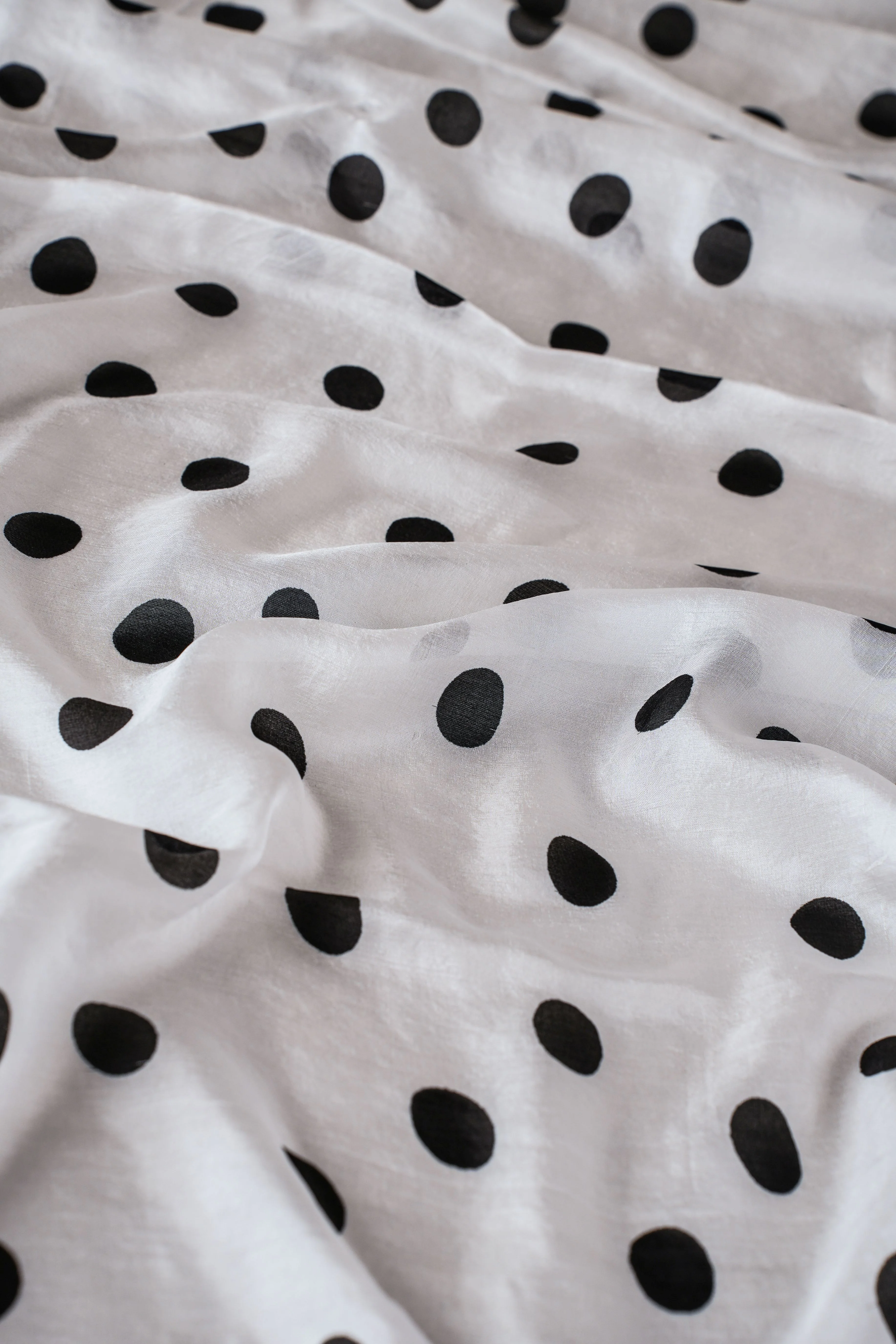 Polka Dot Scarf  C Cream & Black - Skullriy