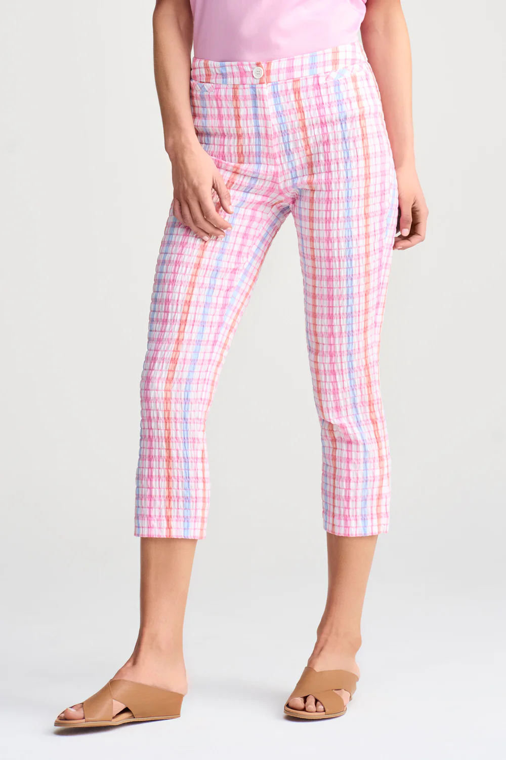 Gingham Capri Pant - Pastel Check - Skullriy