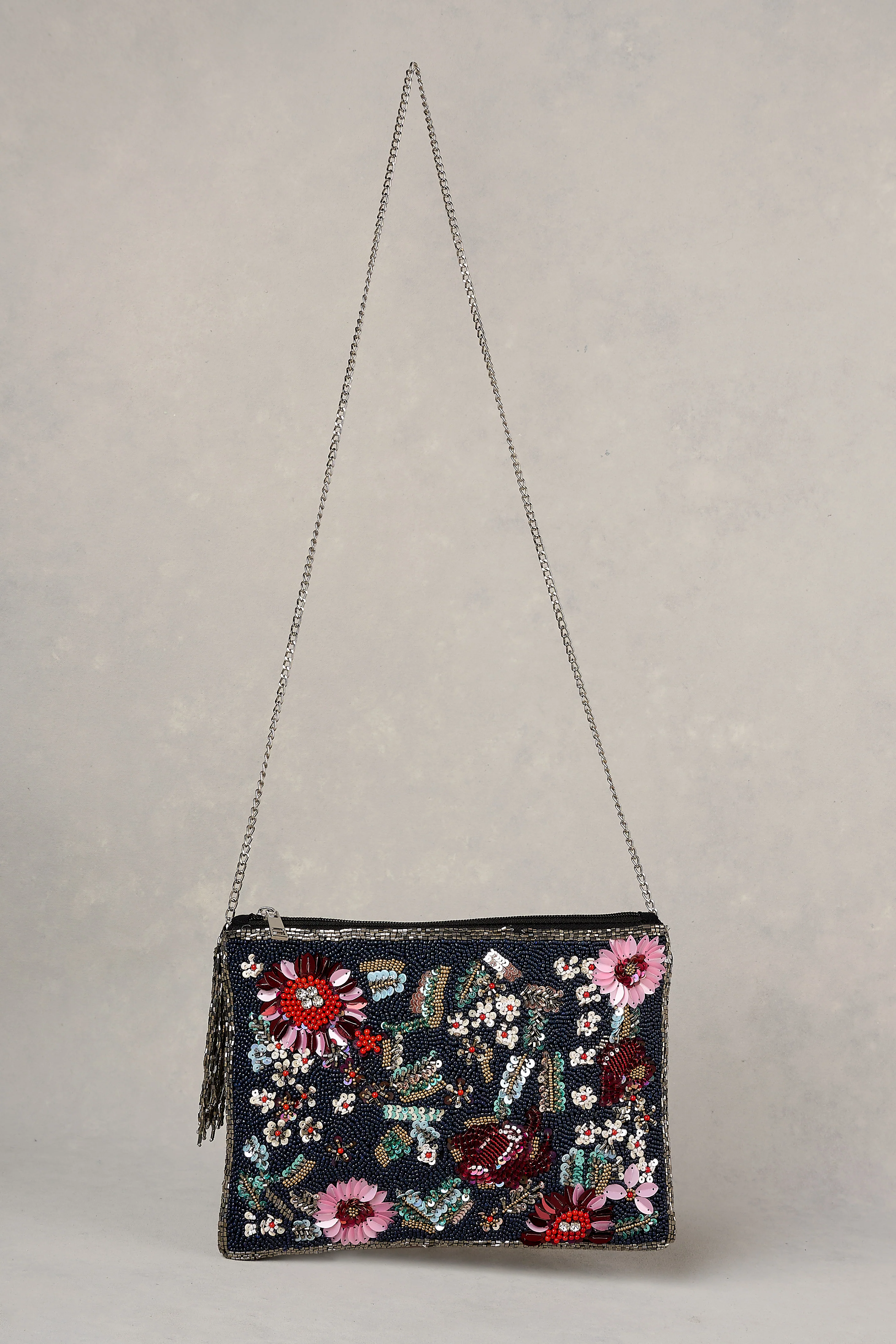 Floral Sequin Clutch - Multicolour - Skullriy