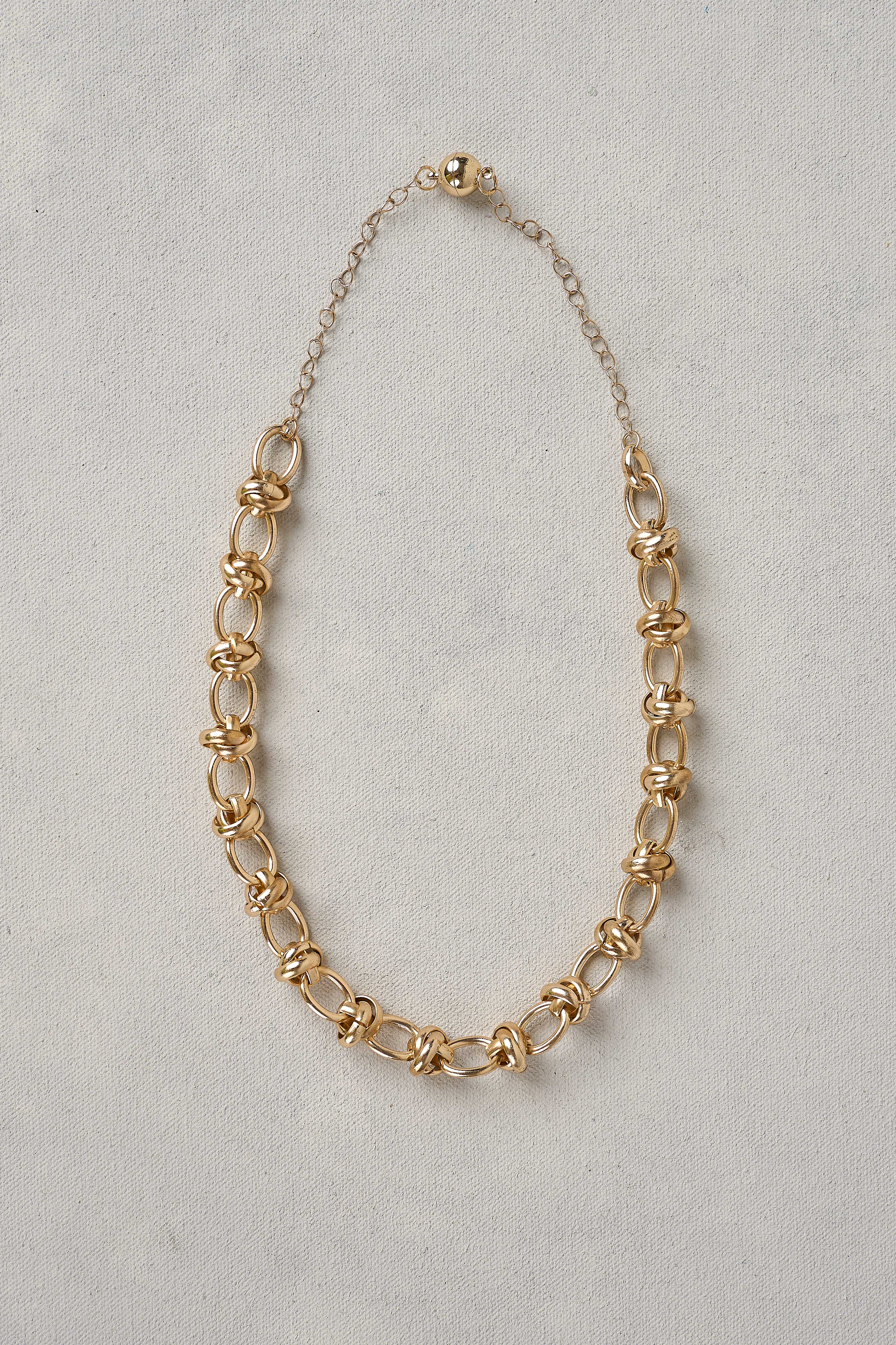 Gold Knot Link Necklace - Skullriy