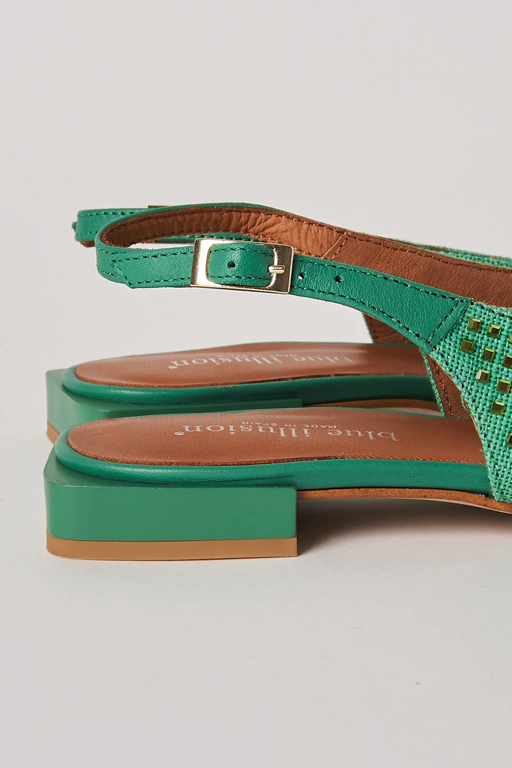 Margaux Rhinestone Flat - Green - Skullriy