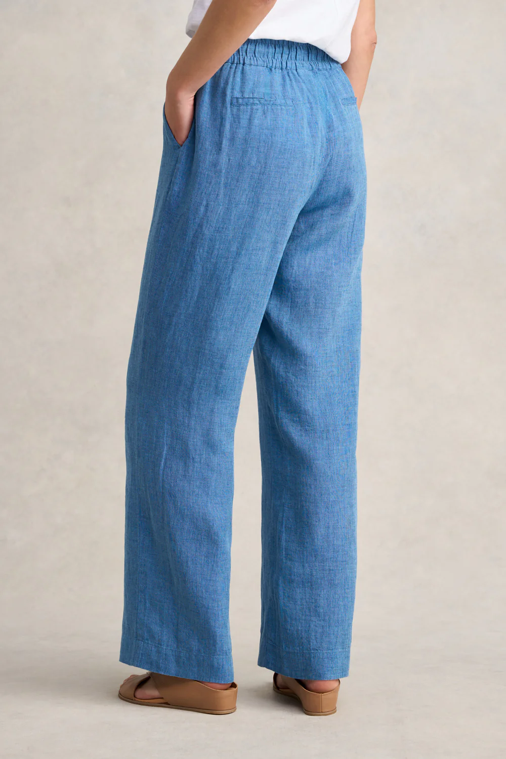 Wide Leg Full Length Pant  C Denim Chambray - Skullriy