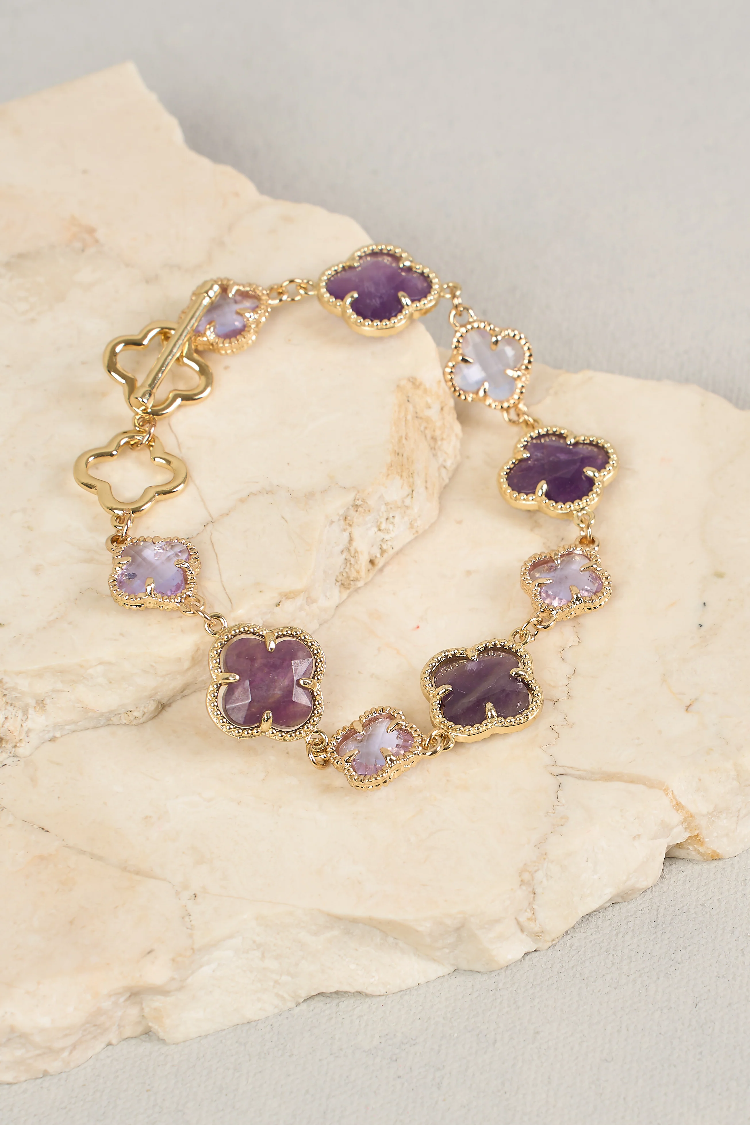 Clover Pendant Bracelet - Lilac - Skullriy