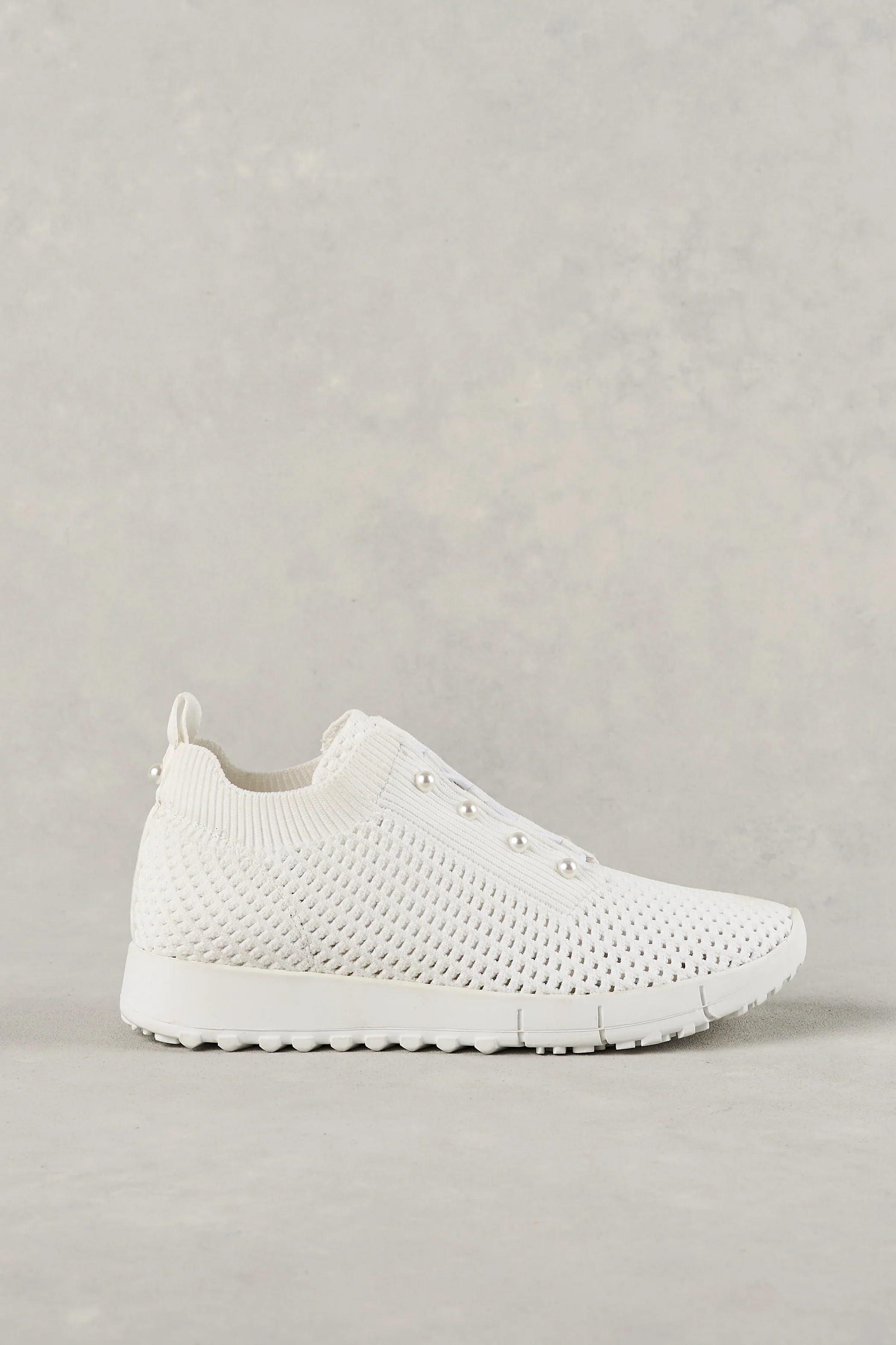 Perla Knit Sneaker - White - Skullriy