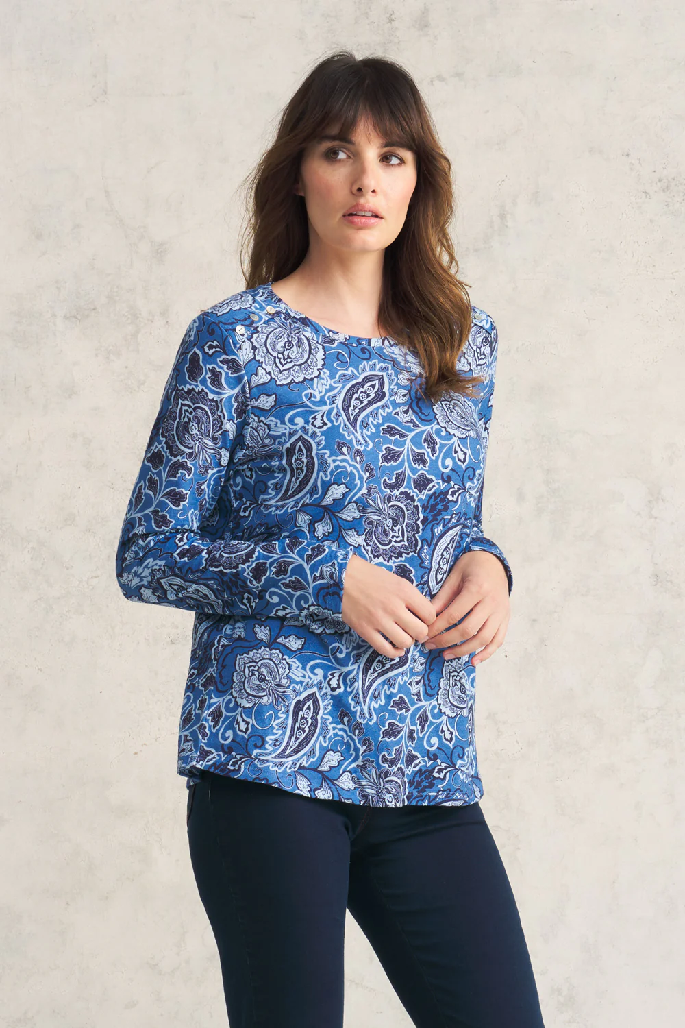 Abstract Paisley T-Shirt - Blue Paisley - Skullriy