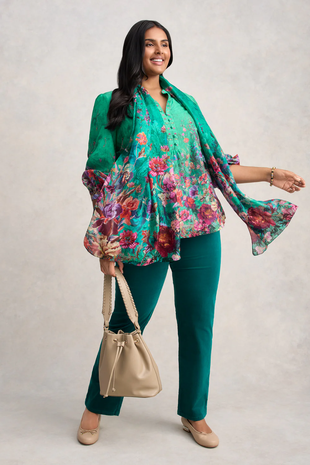 Leila Drawstring Bucket Bag - Stone - Skullriy