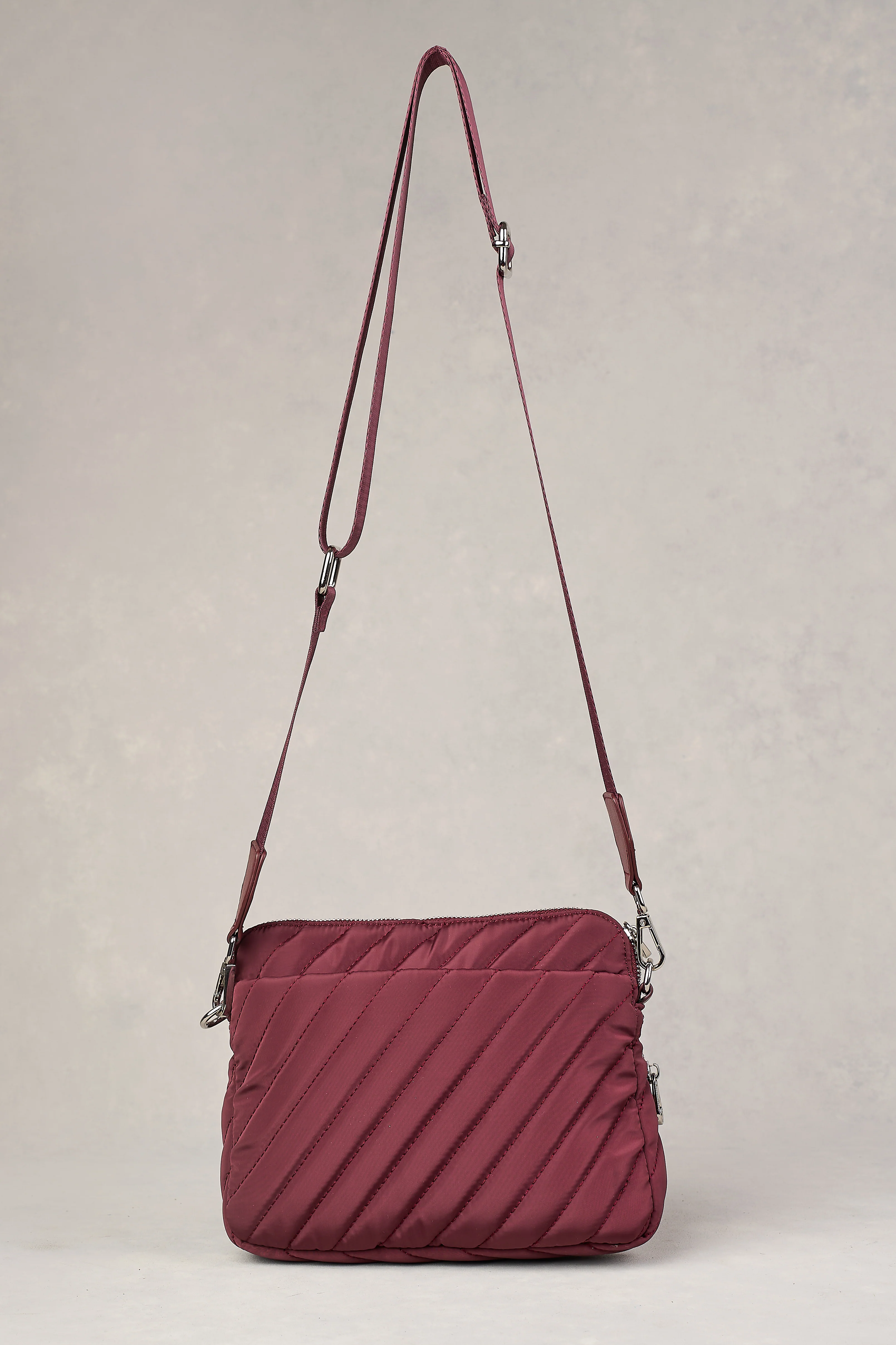 Manon Quilted Crossbody Bag - Merlot - Skullriy