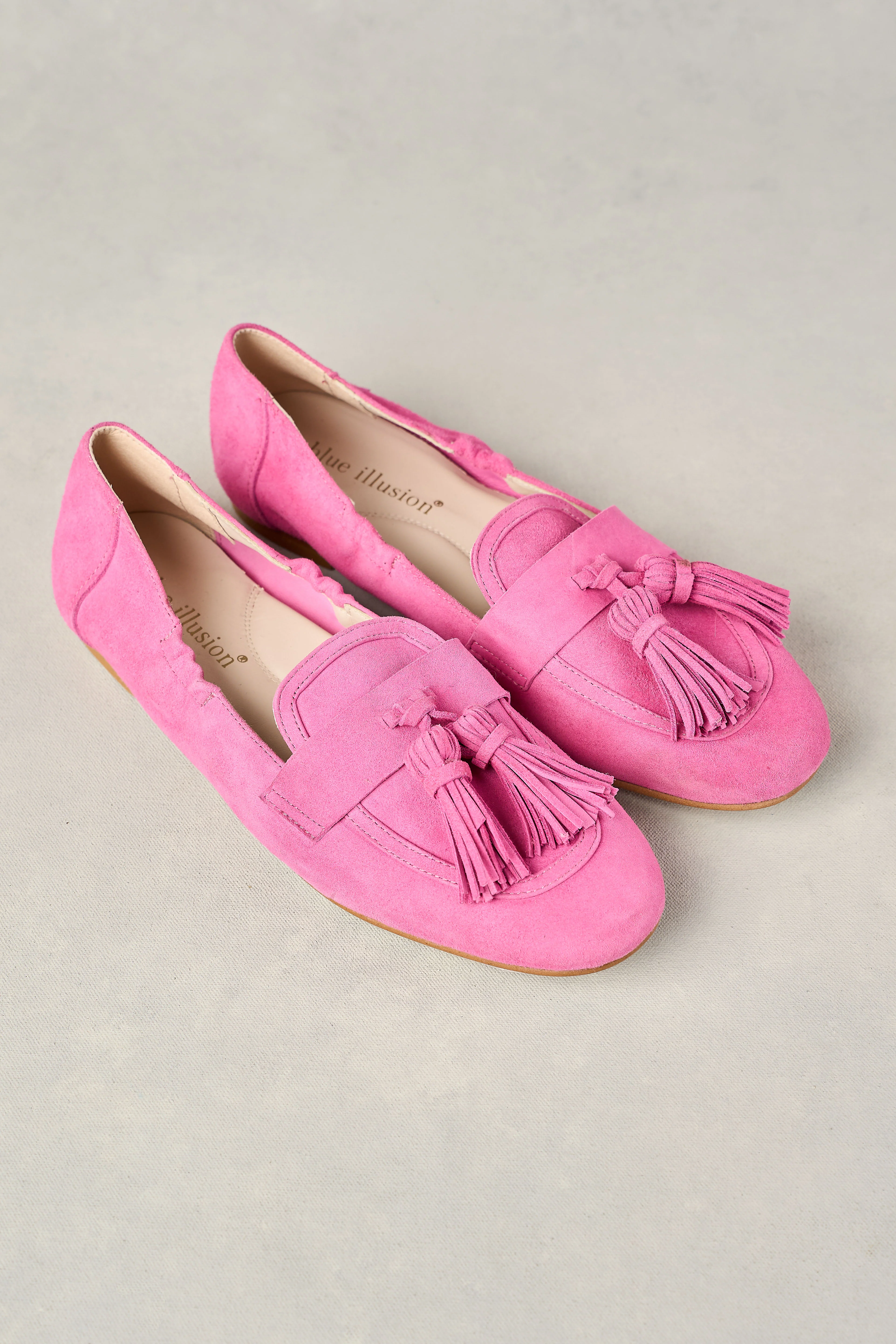 Monet Suede Tassel Loafer - Vivid Pink - Skullriy