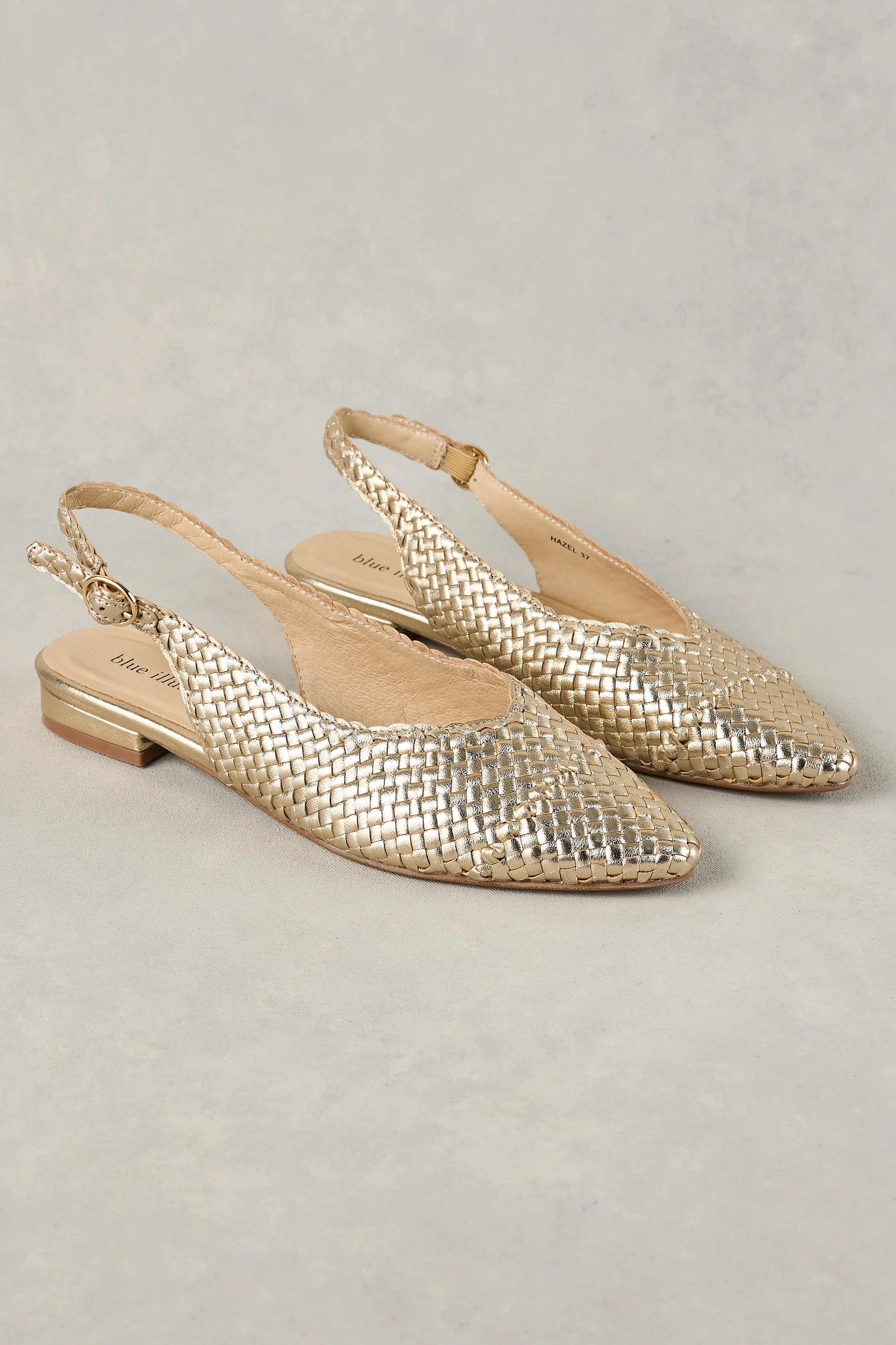 Hazel Woven Slingback - Gold - Skullriy
