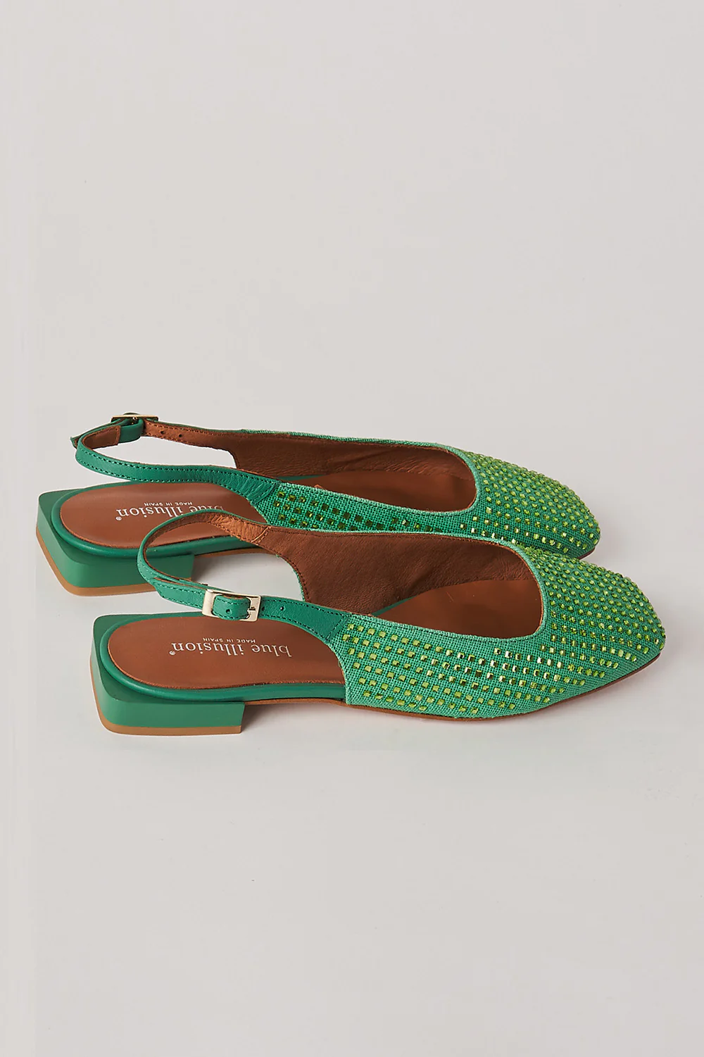 Margaux Rhinestone Flat - Green - Skullriy