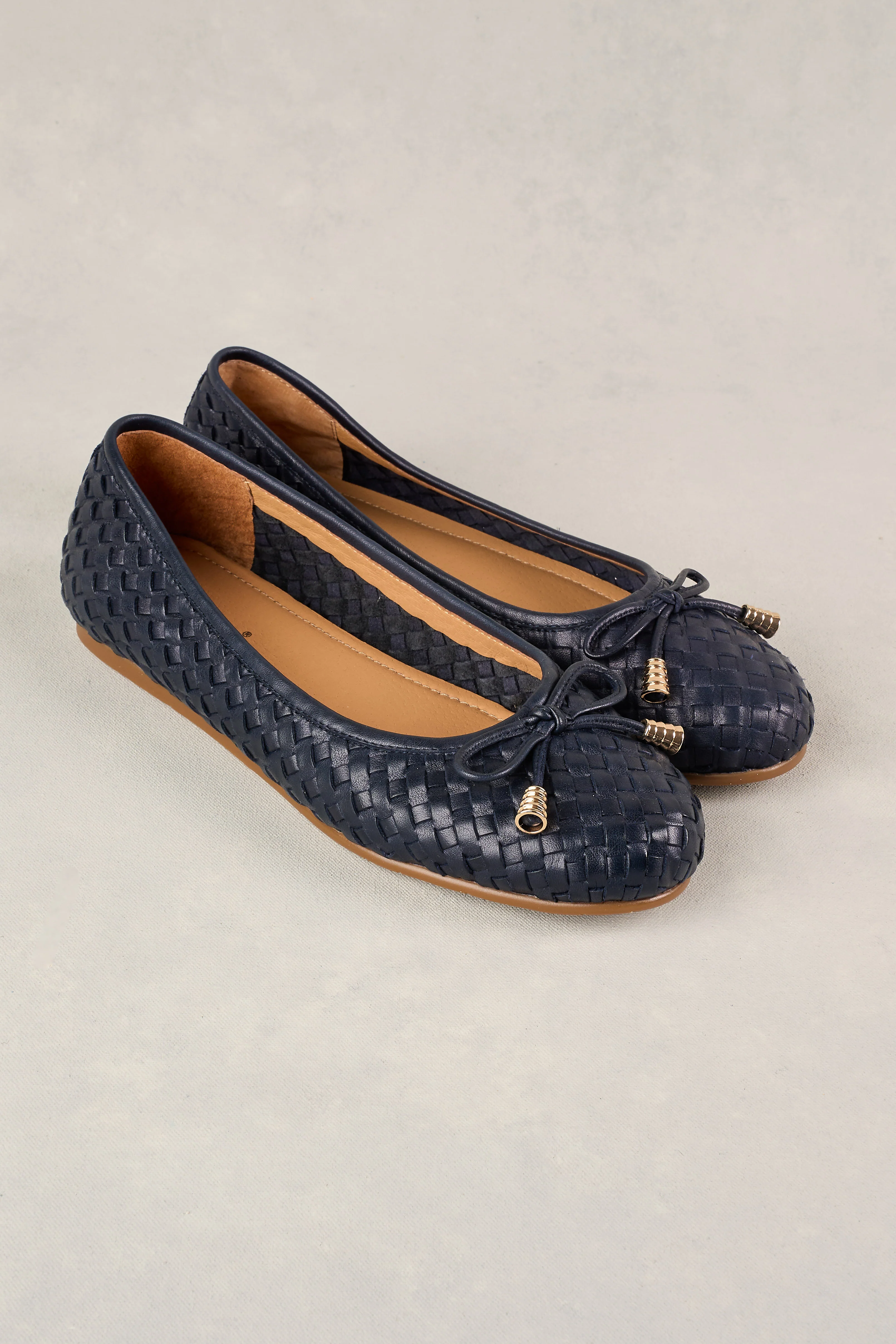 Gia Woven Ballet Flat - Ink - Skullriy