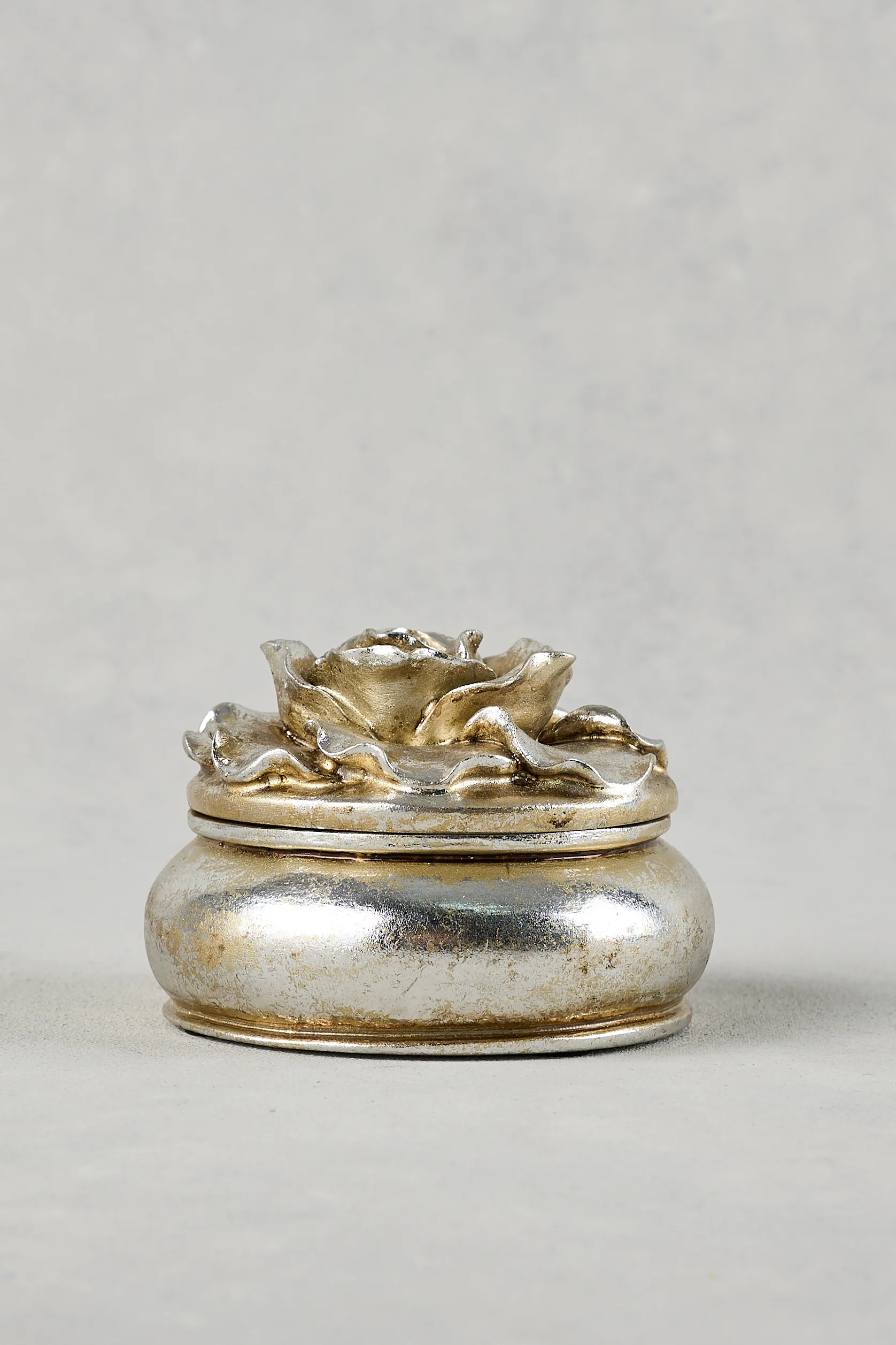 Small Floral Trinket Box  C Silver - Skullriy