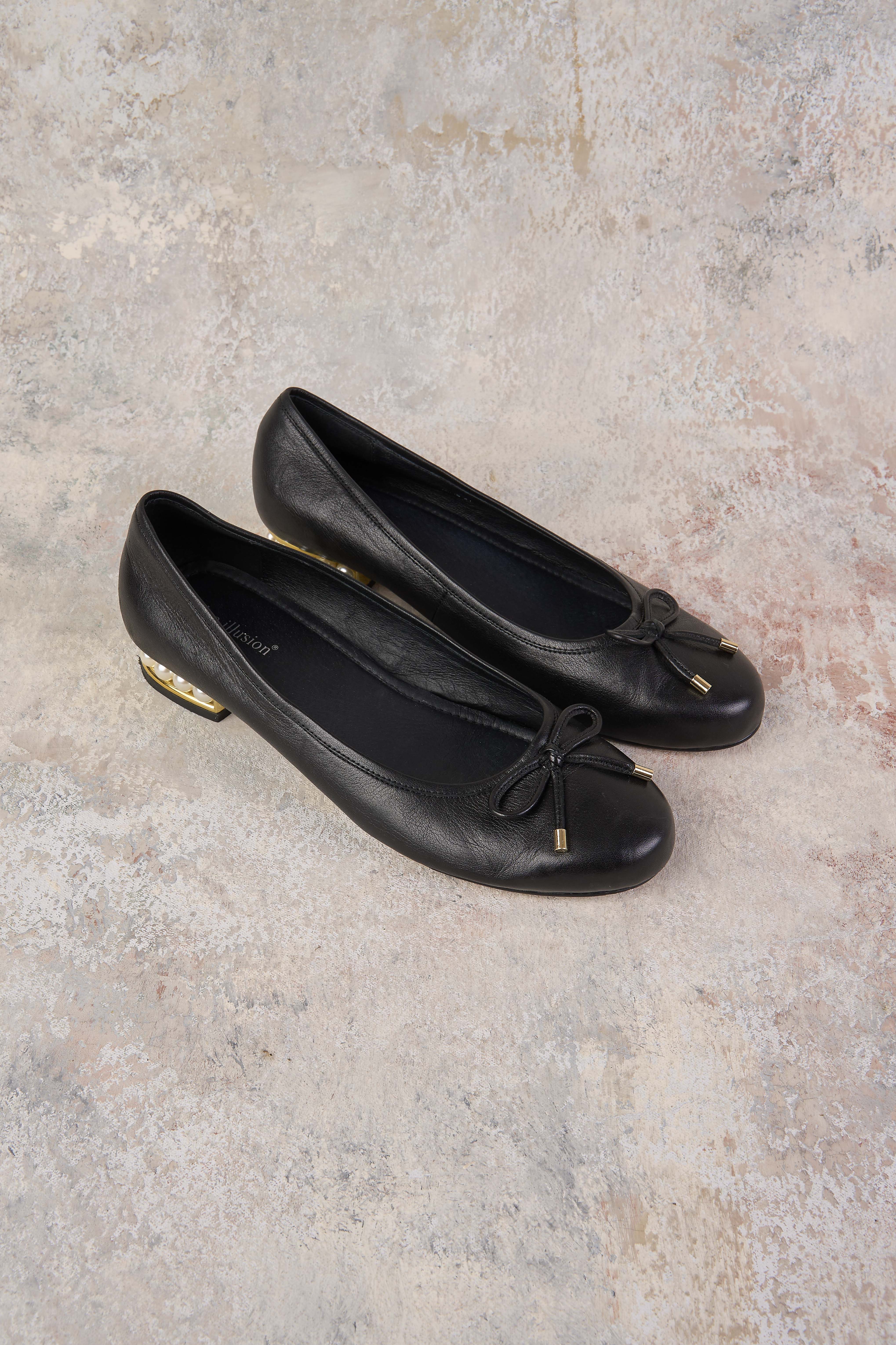 Jolie Pearl Ballet Flat - Black - Skullriy