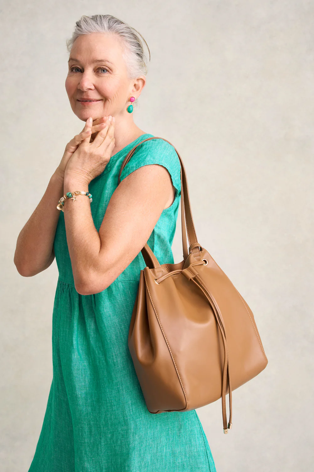 Renee Vegan Leather Tote Bag - Tan - Skullriy