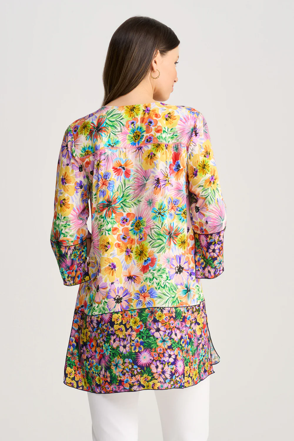 Top Stitch Kaftan - Flower Field Border - Skullriy