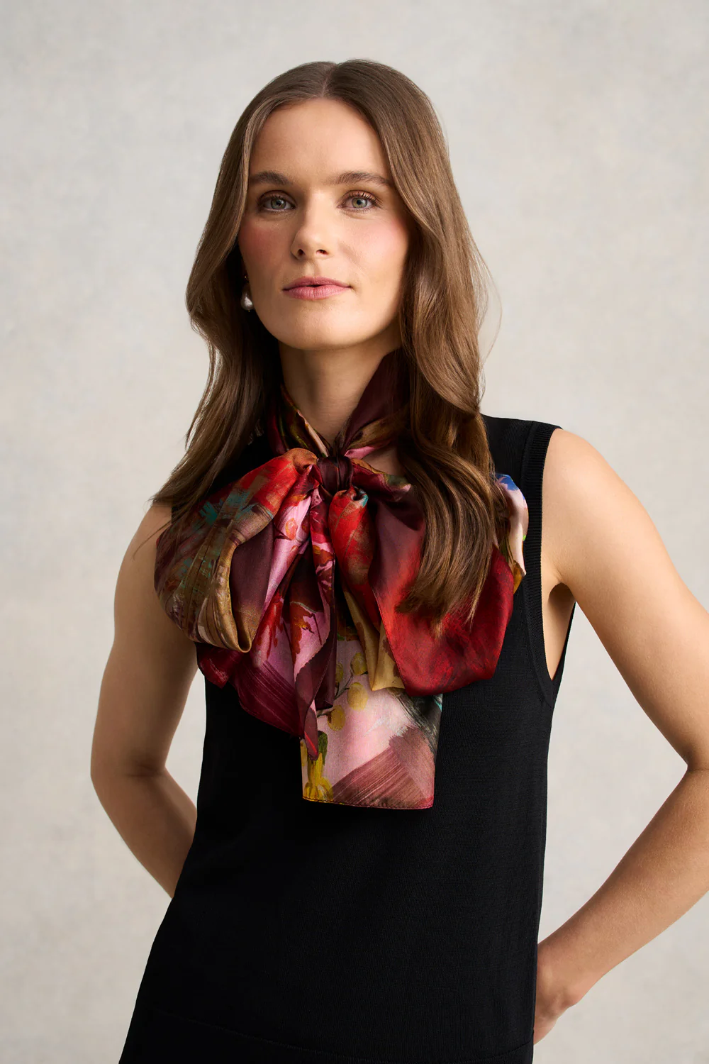 Spring Floral Scene Scarf  C Multicolour - Skullriy