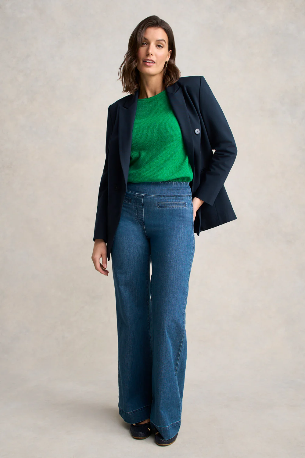 Cotton Mix Stitch Jumper - Emerald - Skullriy