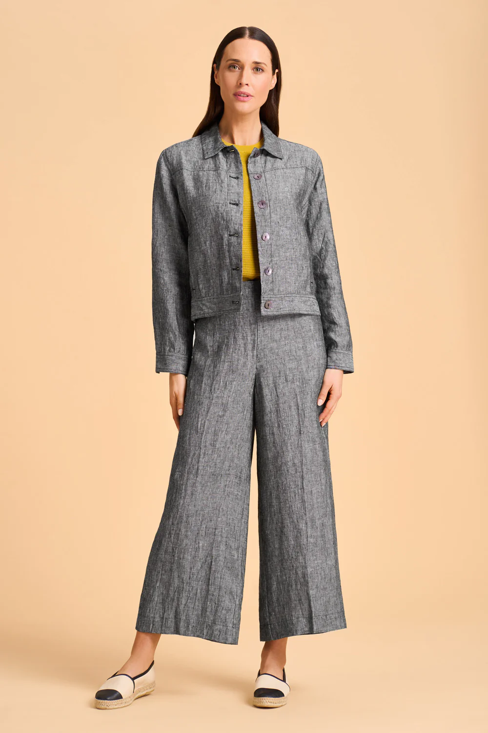 Timeless Linen Jacket - Charcoal - Skullriy