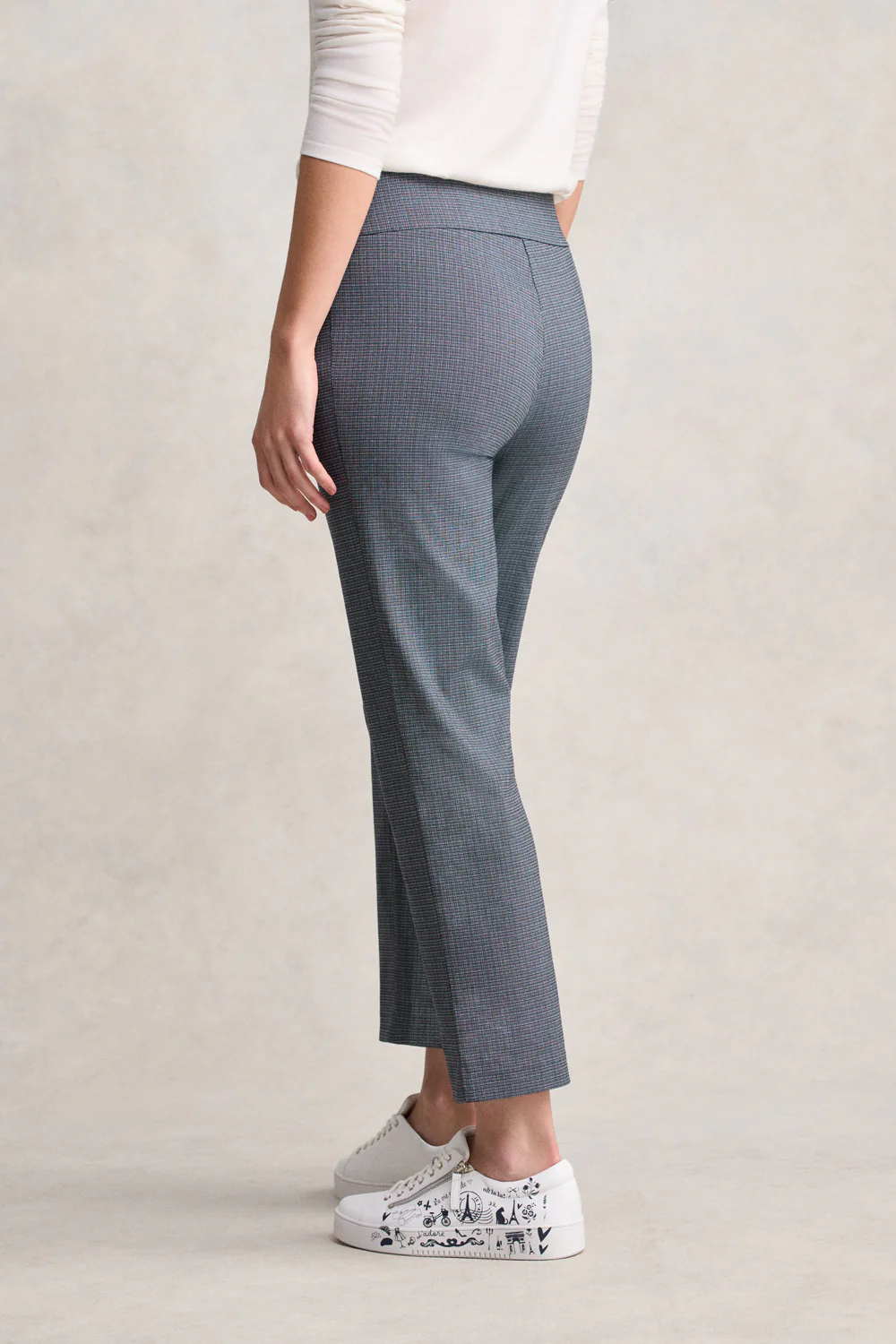 Tapered Check Pant - Ink Textured Check - Skullriy