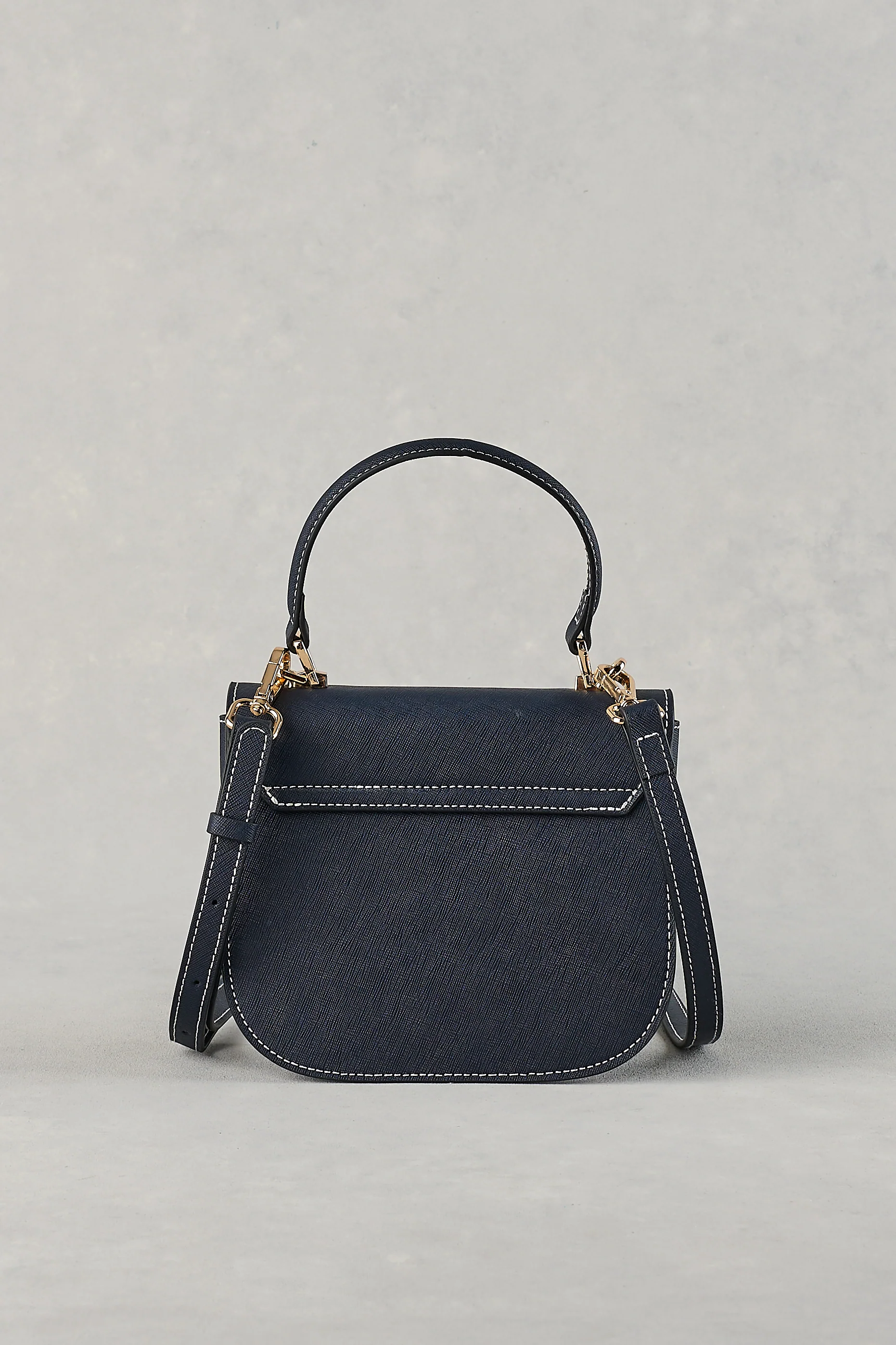 Structured Crossbody Bag - Navy - Skullriy