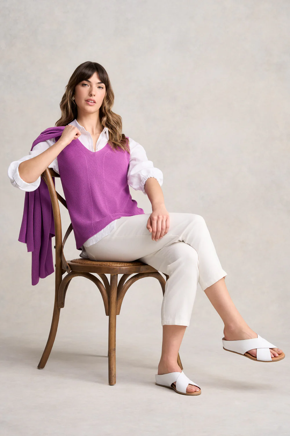 V-Neck Knitted Tank - First Bloom - Skullriy