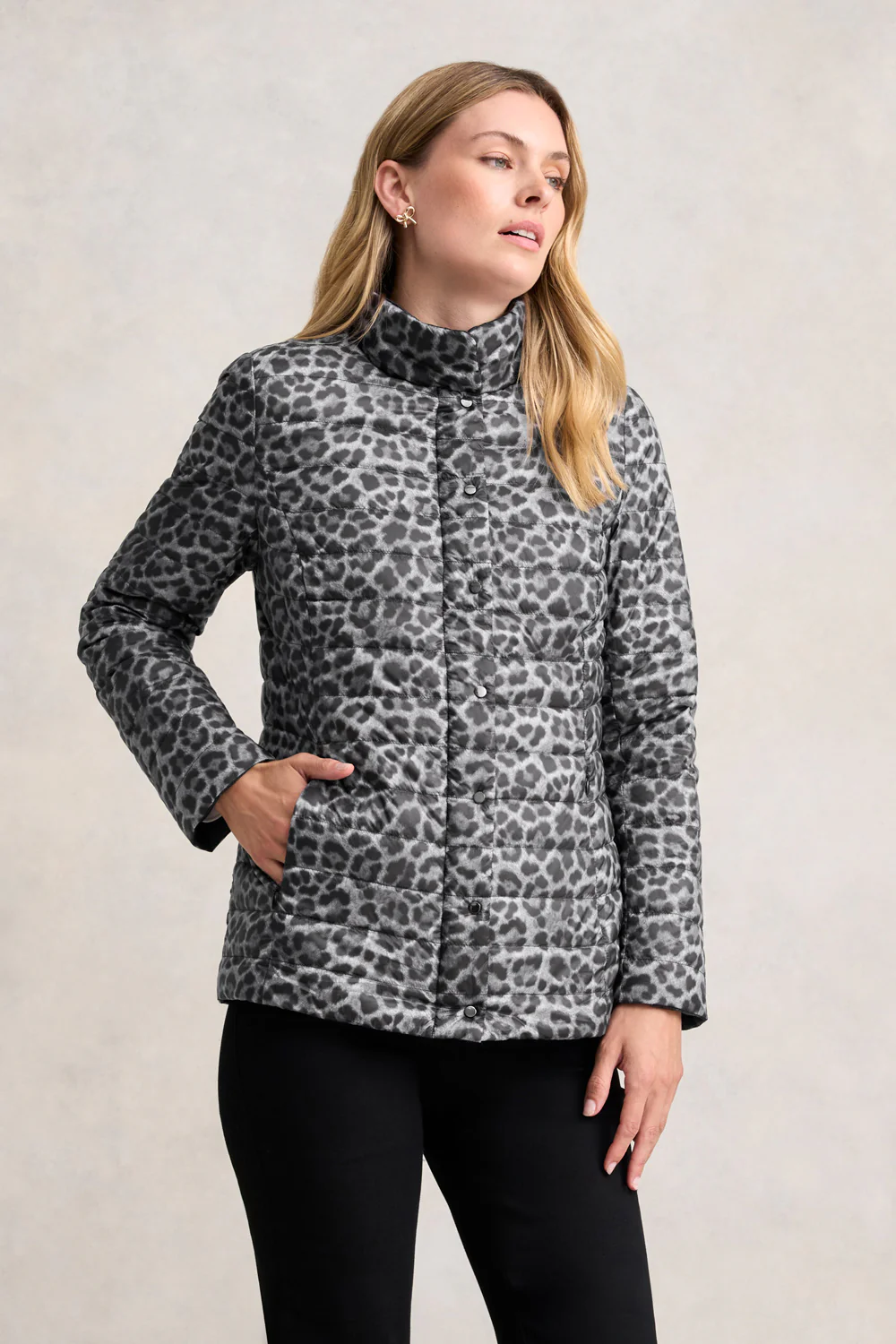 Reversible Puffer Jacket - Black Leopard - Skullriy