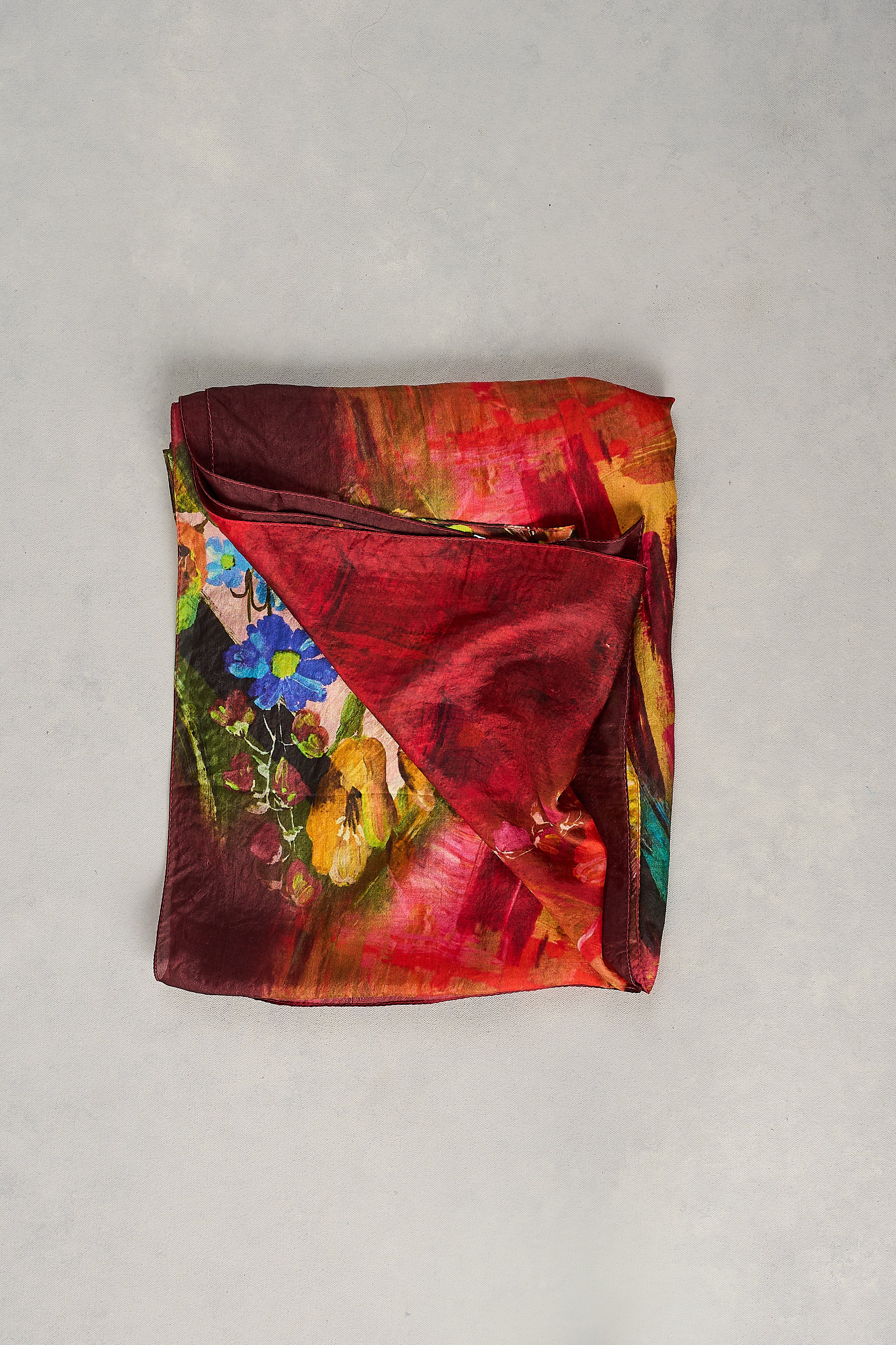Spring Floral Scene Scarf  C Multicolour - Skullriy